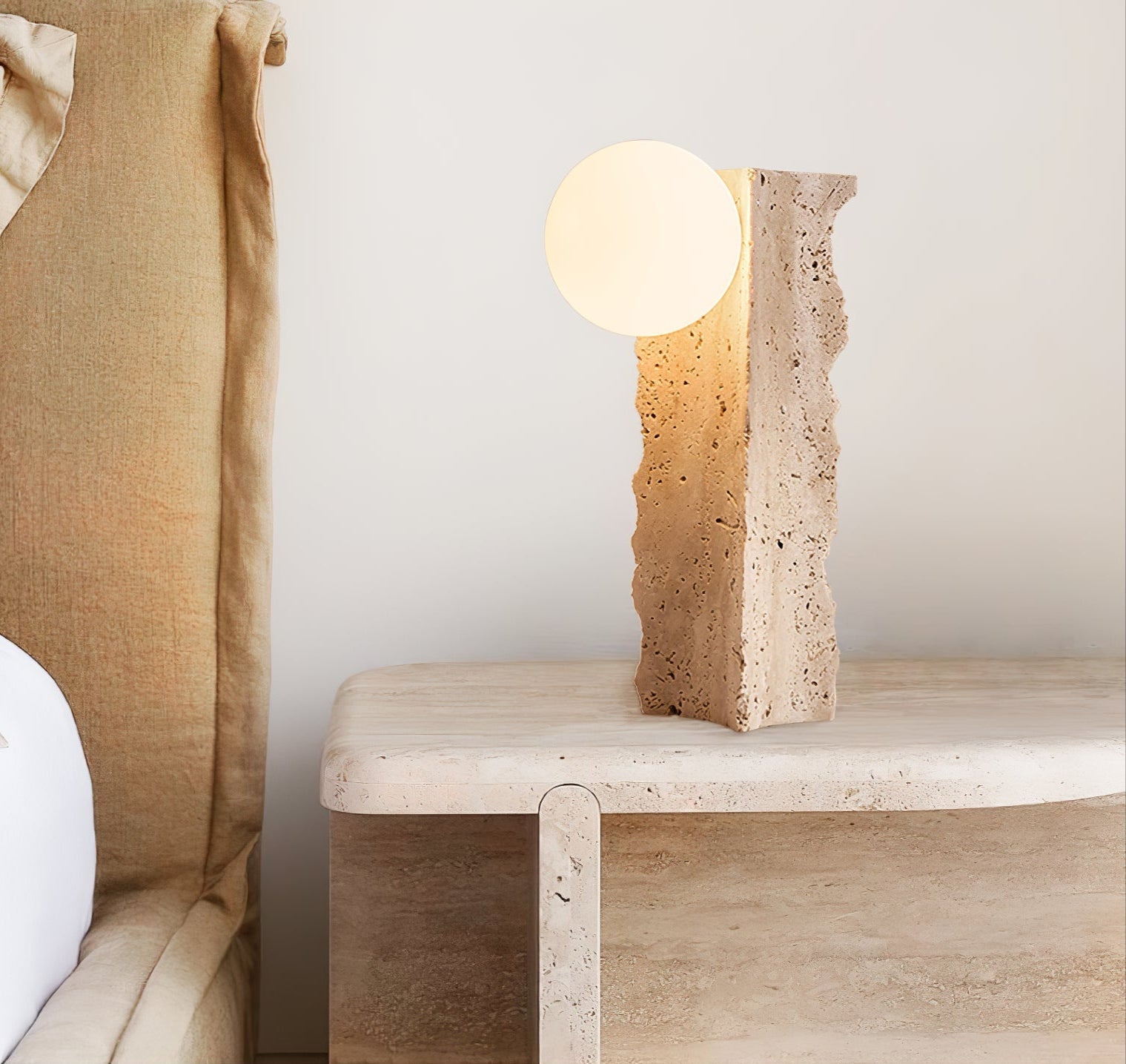 Vyrnora Travertine Slab Table Lamp-Neutral Decor