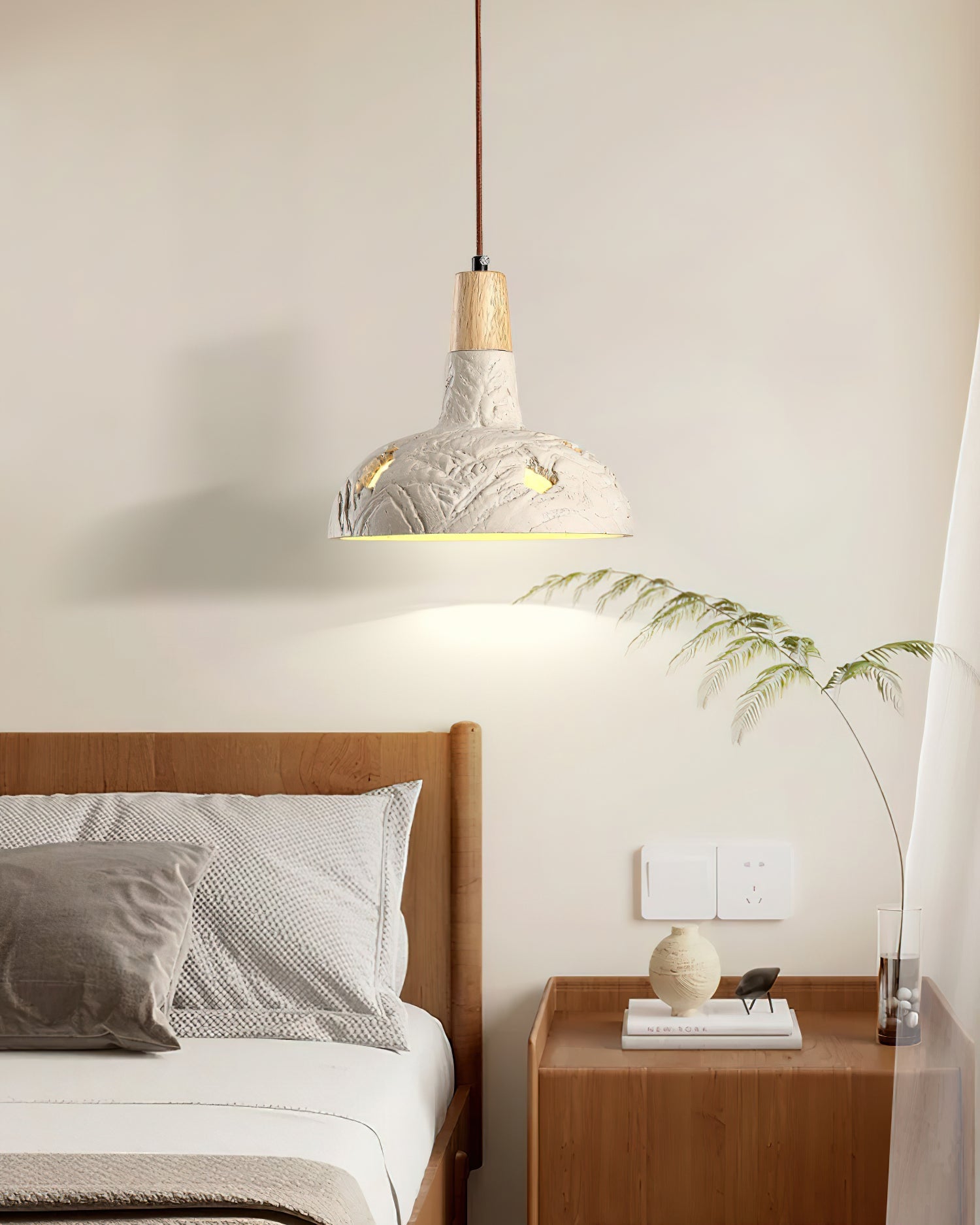 Ormarion Nordic Art Carve Cement Pendant Lamp-Neutral Decor