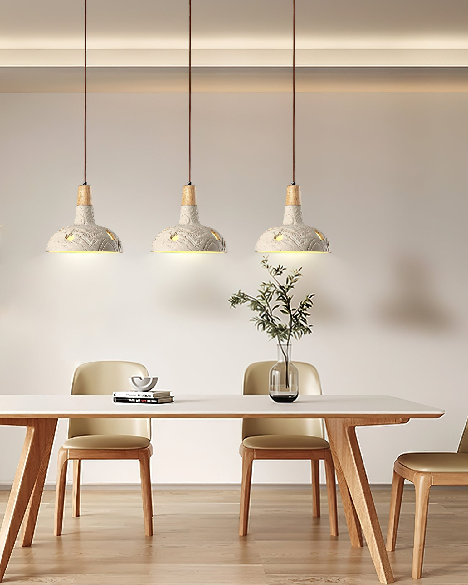 Ormarion Nordic Art Carve Cement Pendant Lamp-Neutral Decor