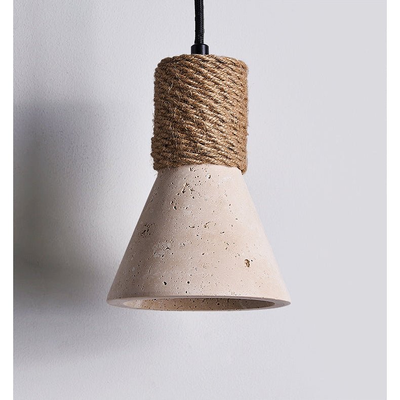 Jorv Vintage Yellow Travertine Rope Wall Lamp-Neutral Decor