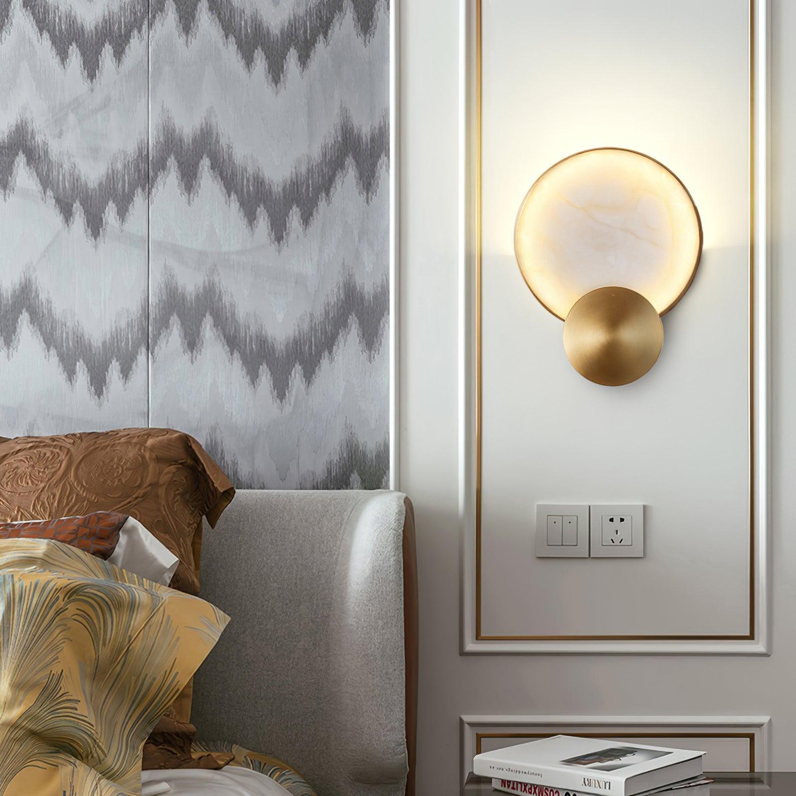 Myvelarae Circular Alabaster Wall Light-Neutral Decor