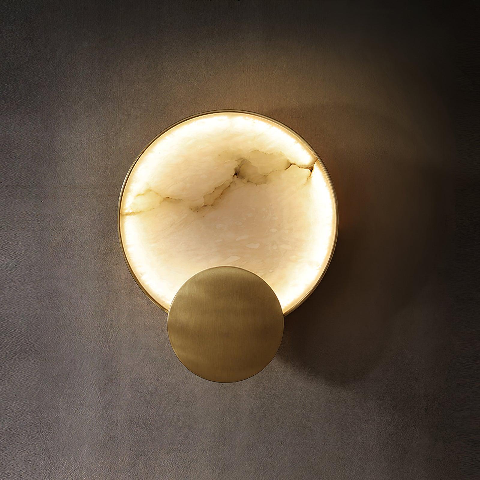 Myvelarae Circular Alabaster Wall Light-Neutral Decor
