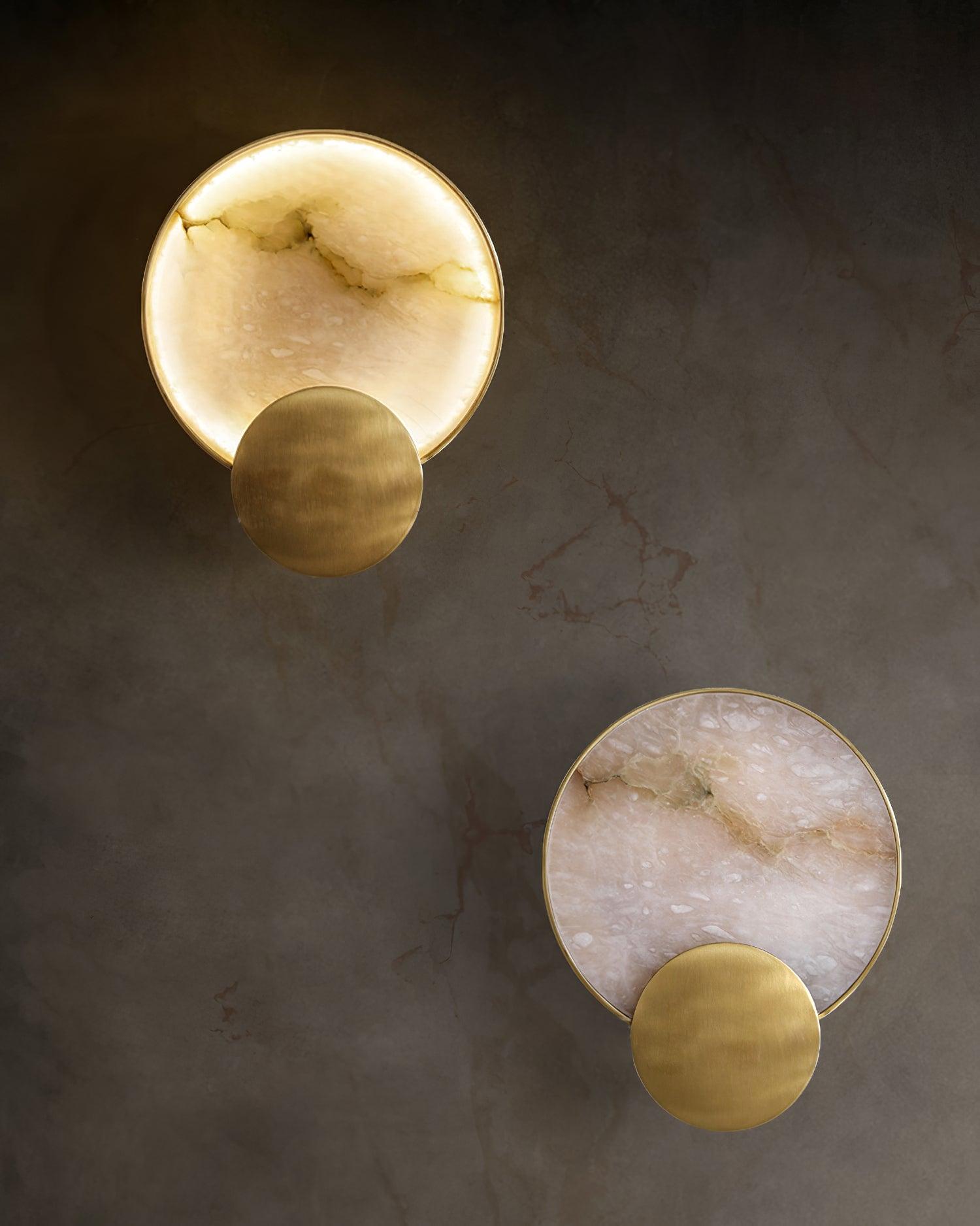 Myvelarae Circular Alabaster Wall Light-Neutral Decor