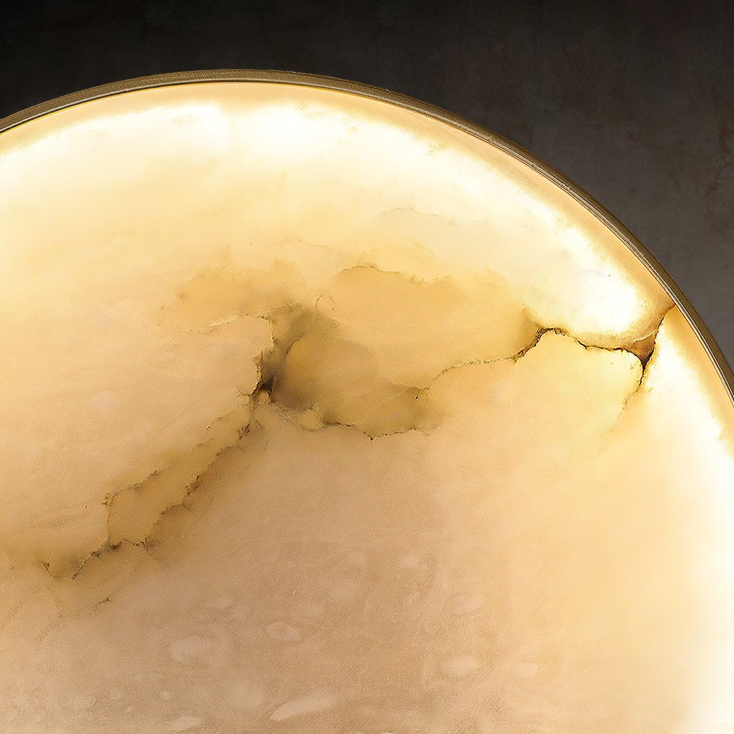 Myvelarae Circular Alabaster Wall Light-Neutral Decor