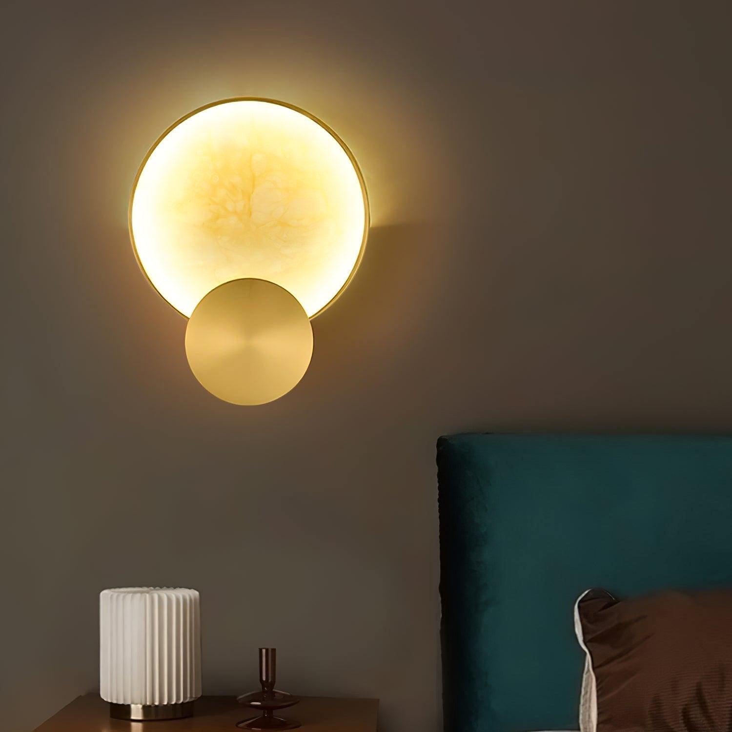 Myvelarae Circular Alabaster Wall Light-Neutral Decor
