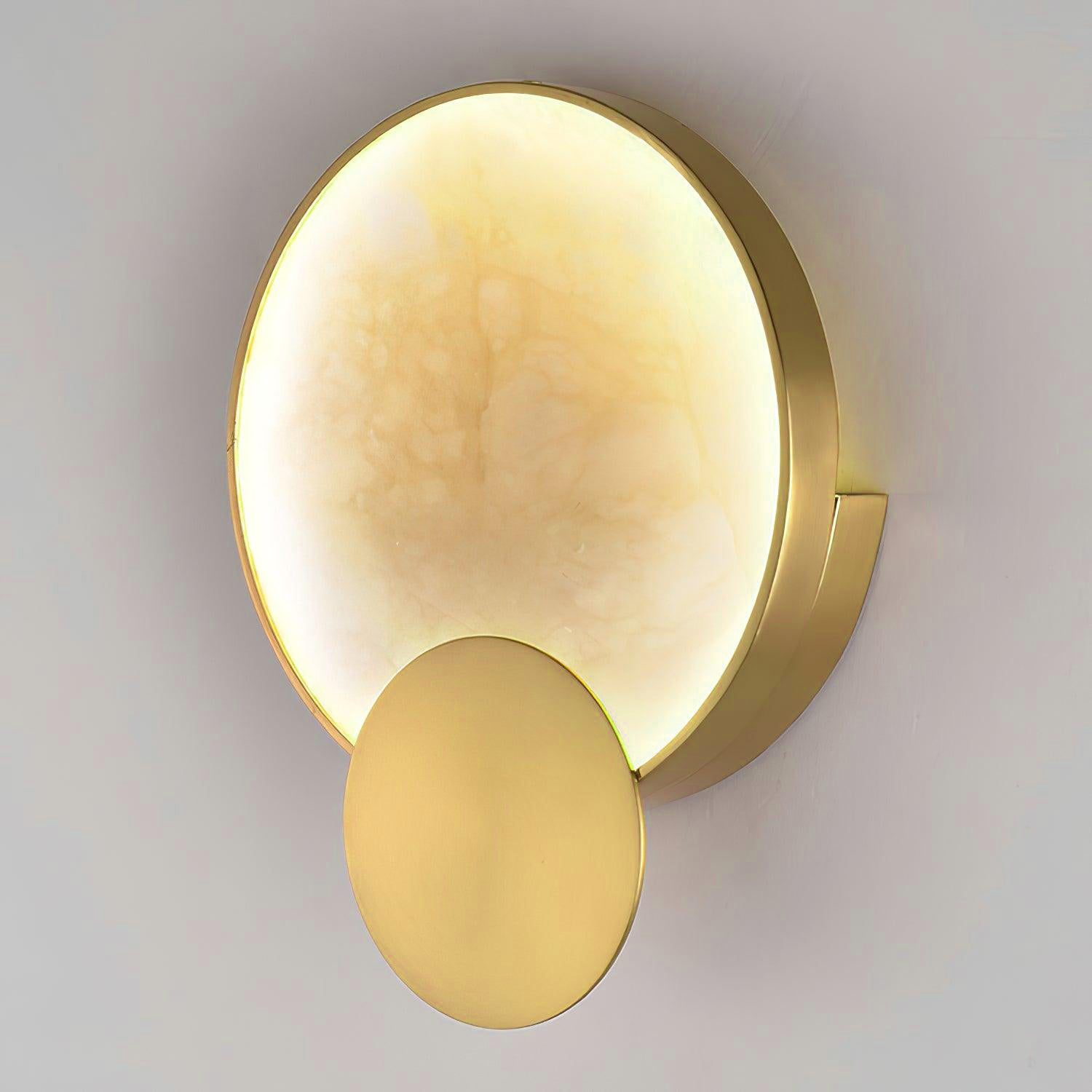 Myvelarae Circular Alabaster Wall Light-Neutral Decor