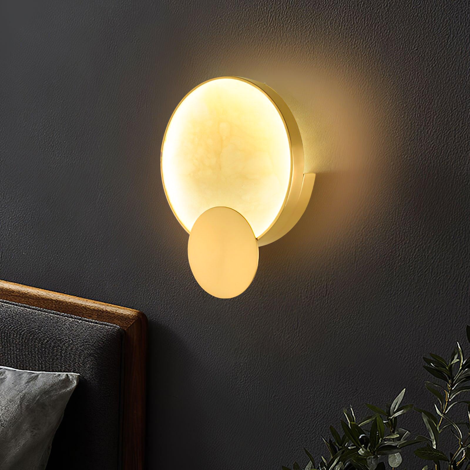 Myvelarae Circular Alabaster Wall Light-Neutral Decor
