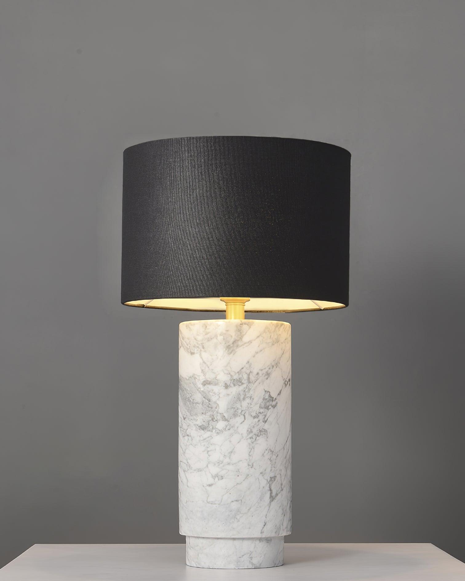 Xavi Marble Fabric Table Lamp-Neutral Decor