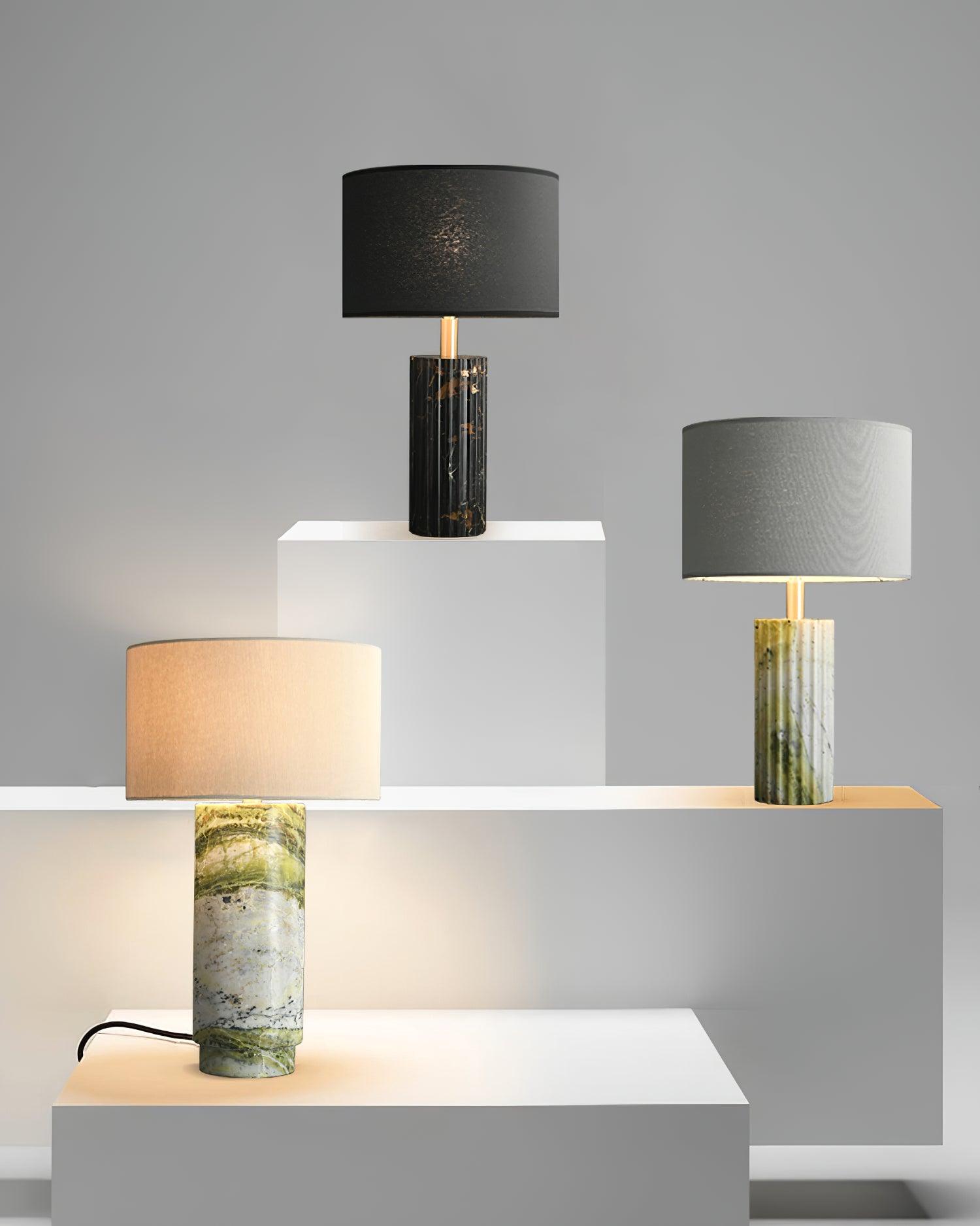 Xavi Marble Fabric Table Lamp-Neutral Decor