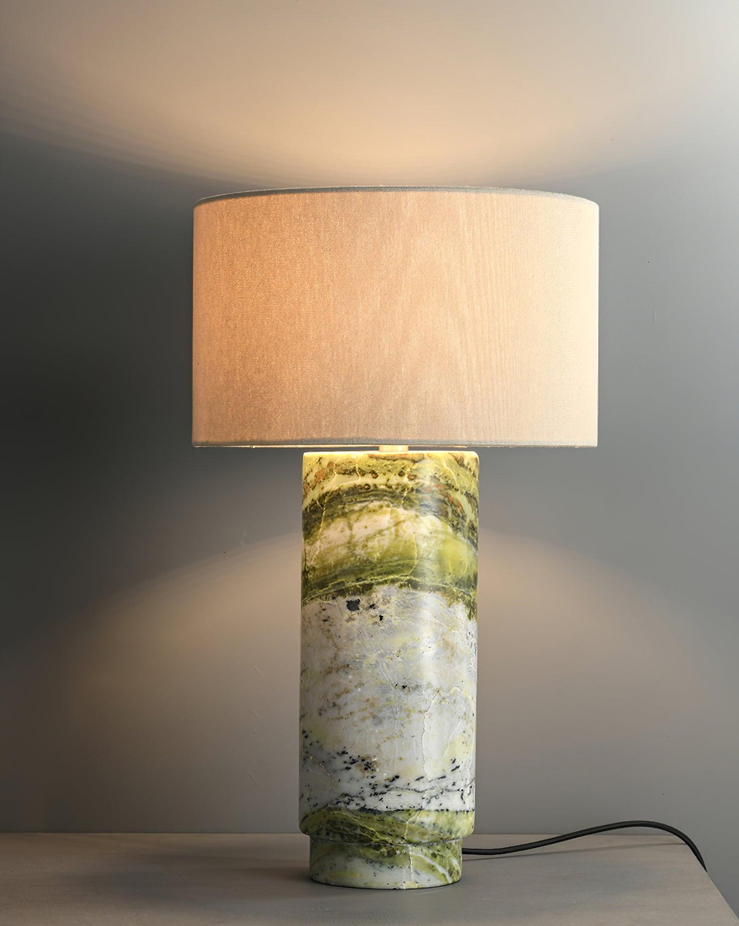 Xavi Marble Fabric Table Lamp-Neutral Decor