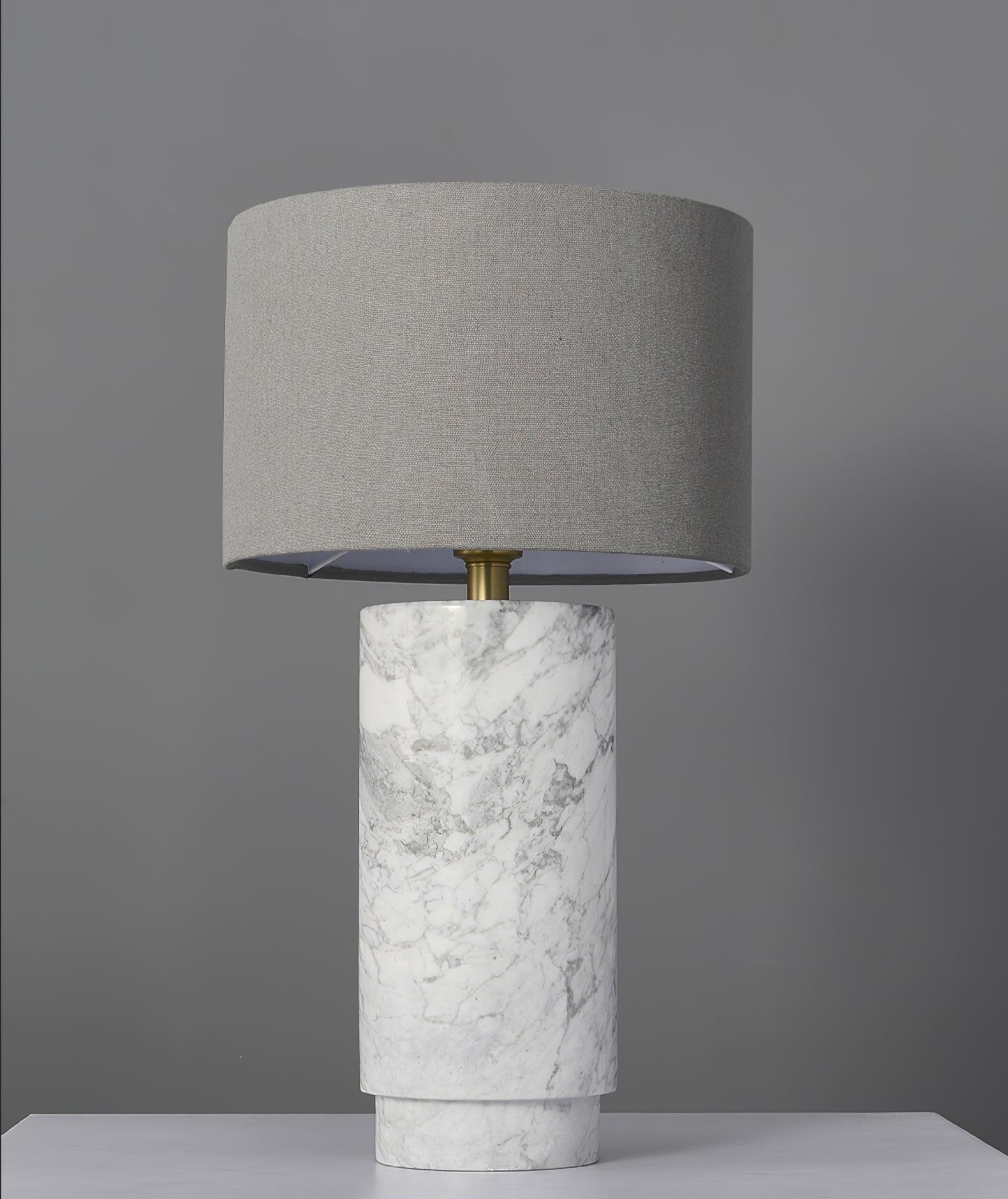 Xavi Marble Fabric Table Lamp-Neutral Decor