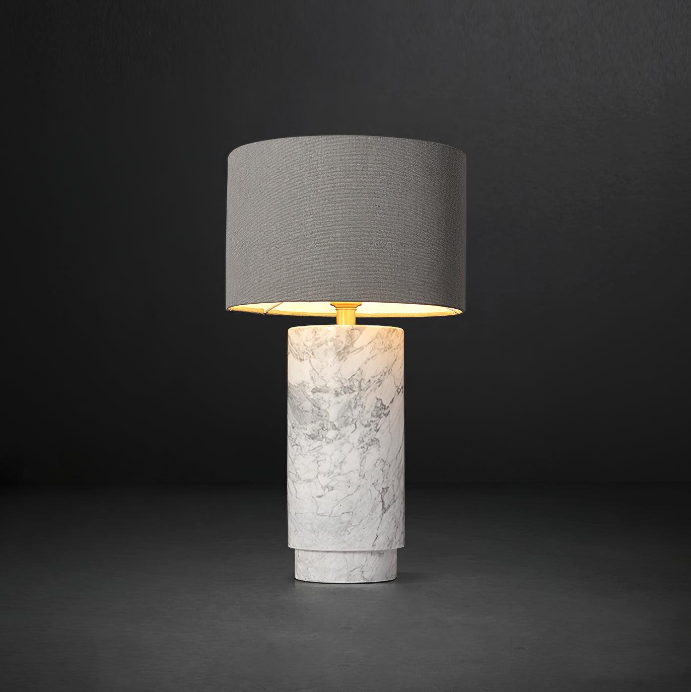Xavi Marble Fabric Table Lamp-Neutral Decor