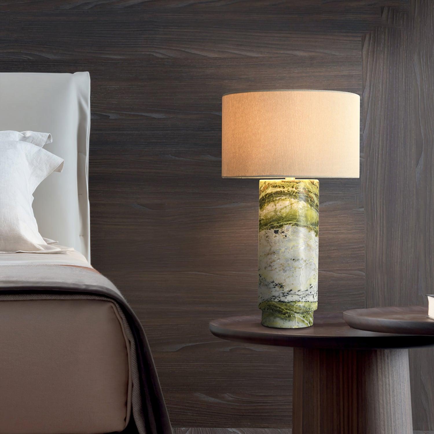 Xavi Marble Fabric Table Lamp-Neutral Decor