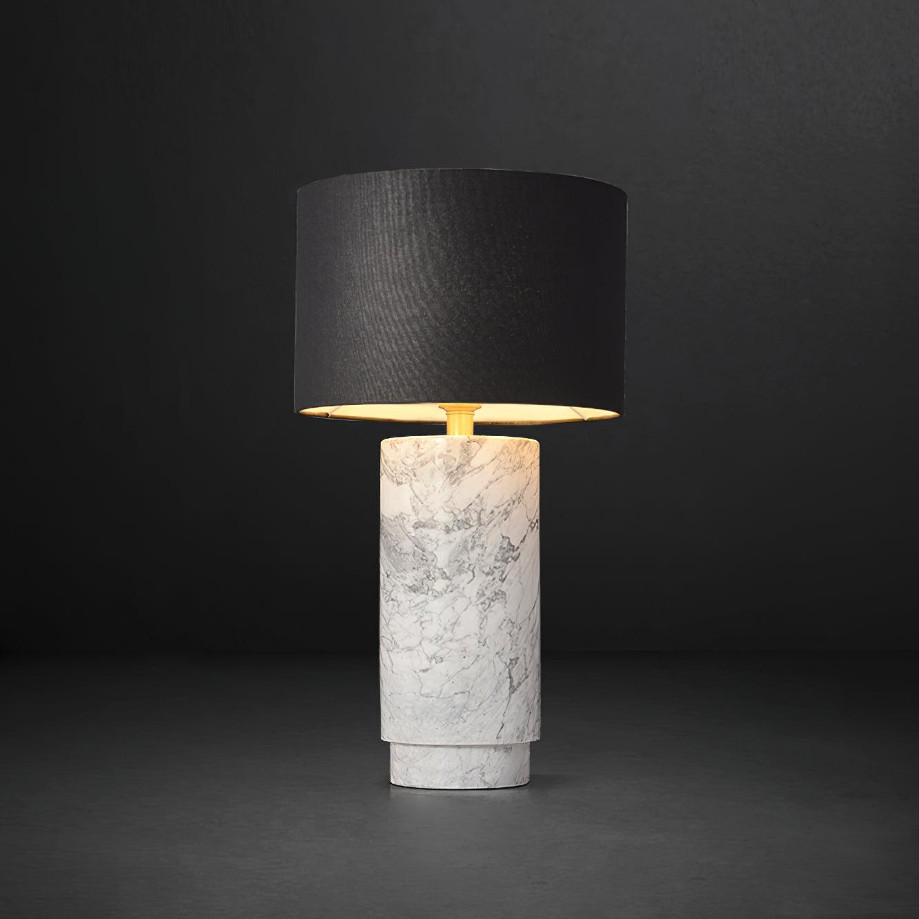 Xavi Marble Fabric Table Lamp-Neutral Decor