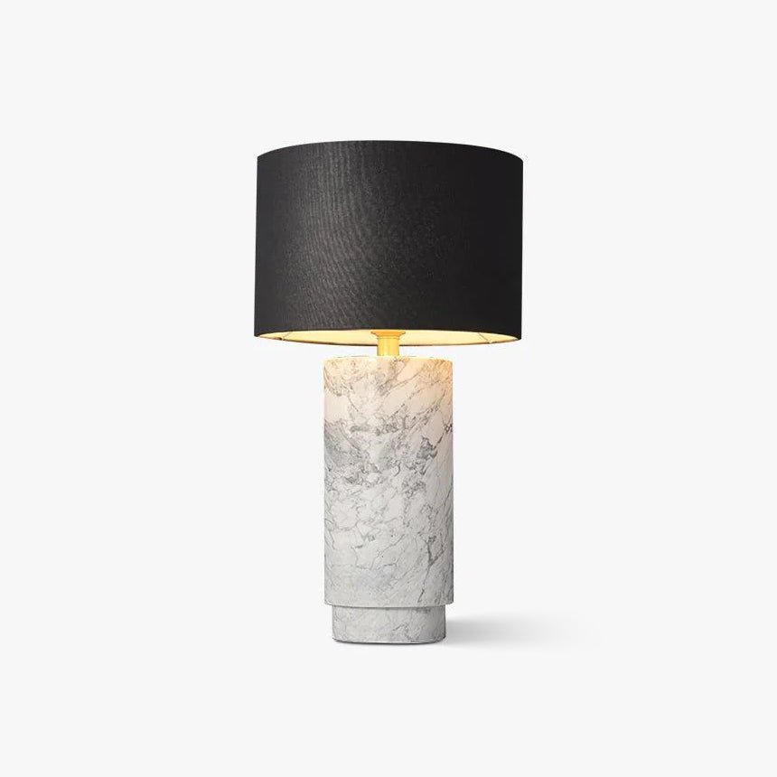 Xavi Marble Fabric Table Lamp-Neutral Decor