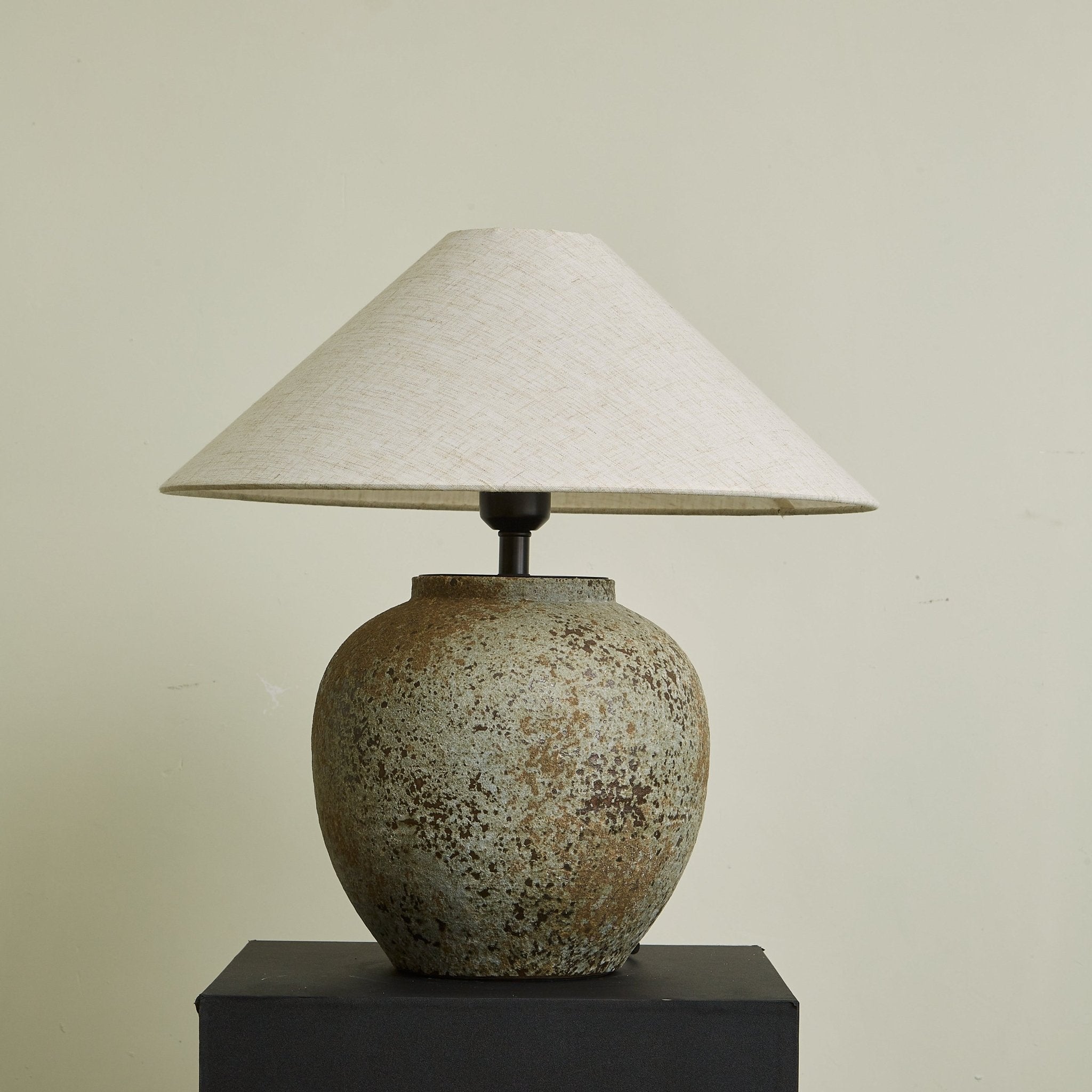 Wells Rustic Ceramic Table Lamp-Neutral Decor