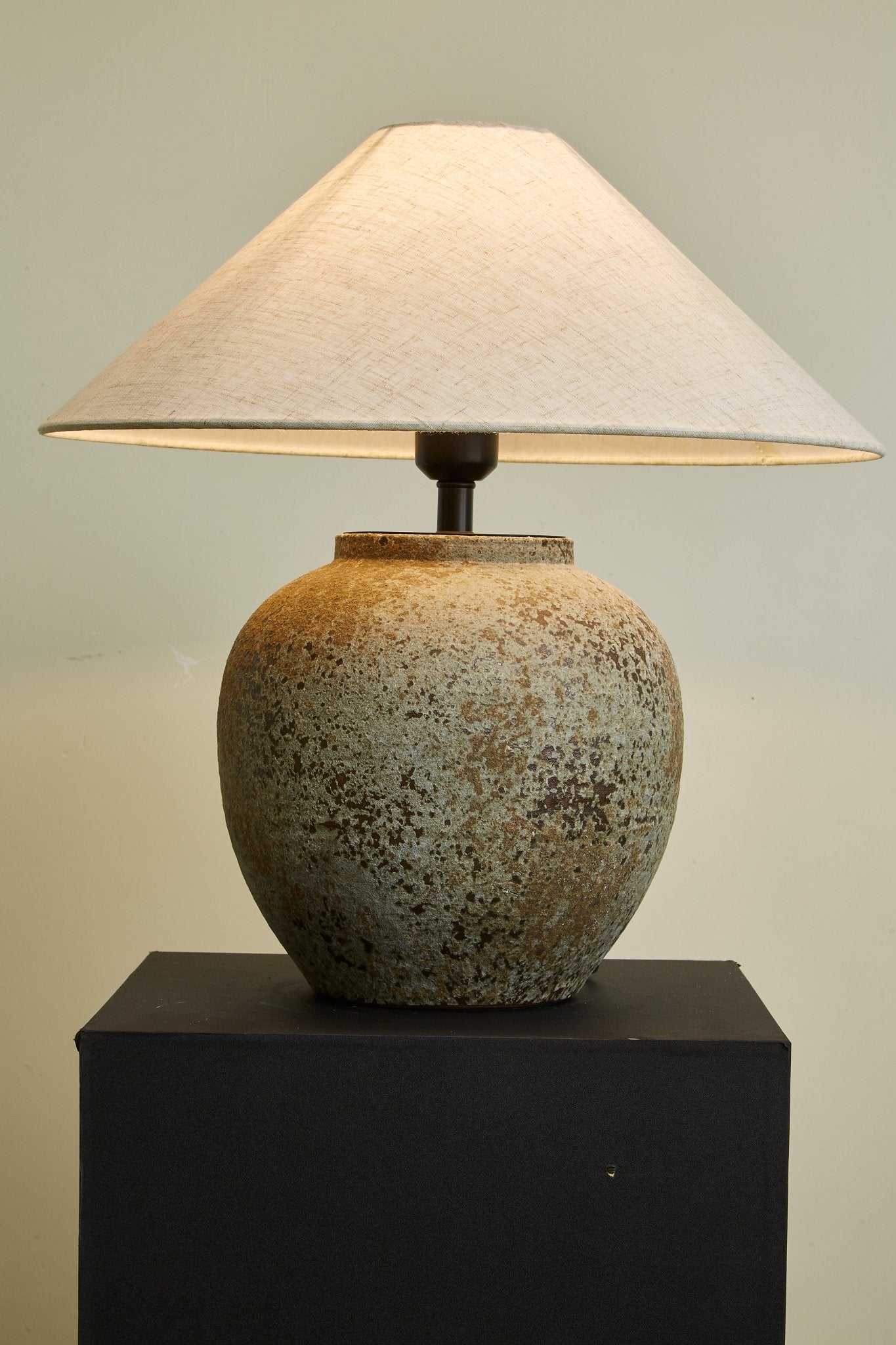 Wells Rustic Ceramic Table Lamp-Neutral Decor