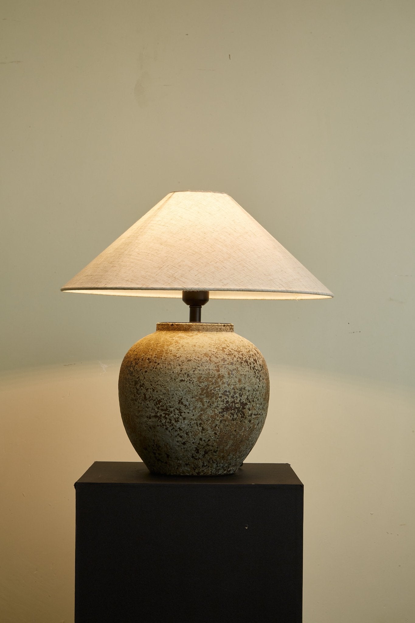 Wells Rustic Ceramic Table Lamp-Neutral Decor