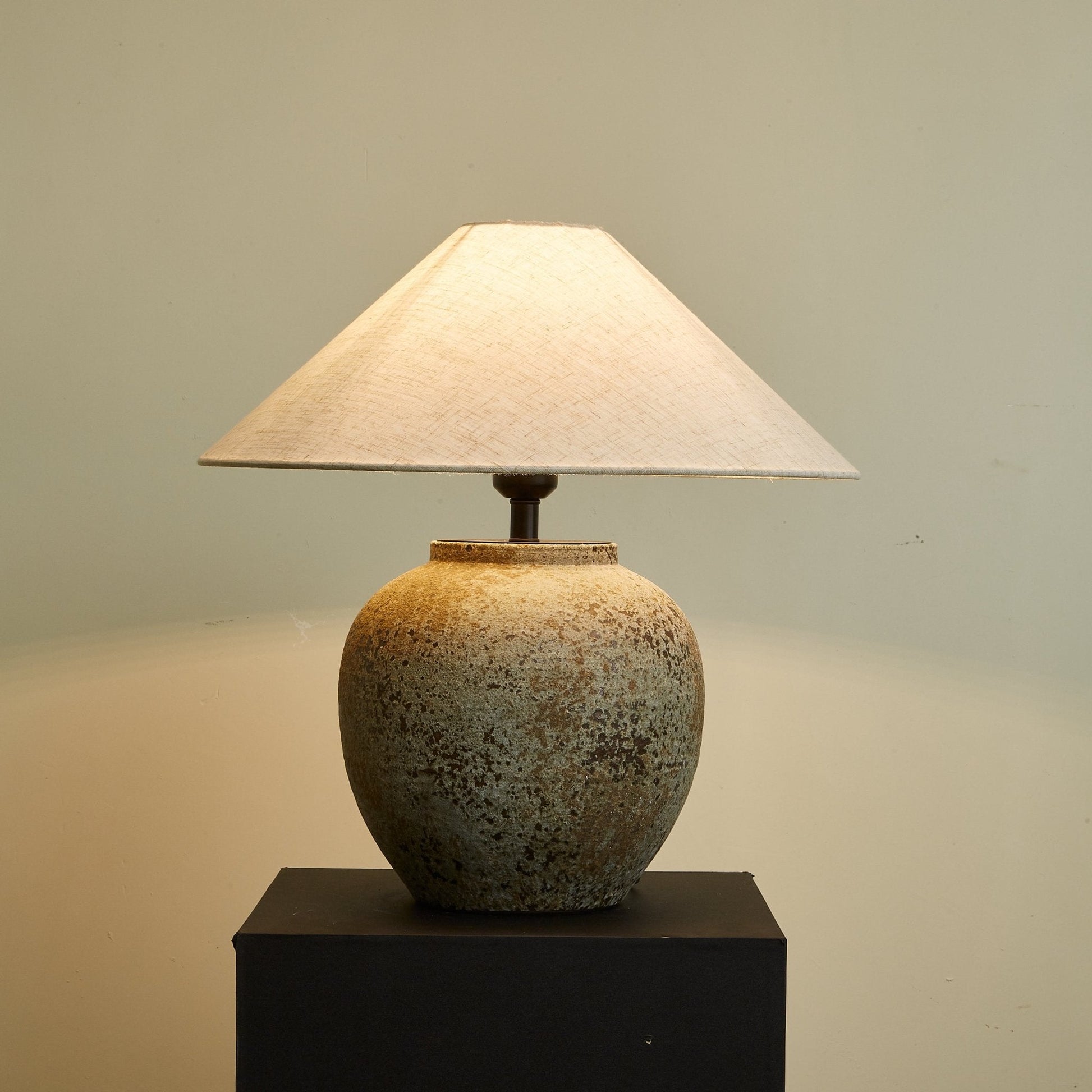 Wells Rustic Ceramic Table Lamp-Neutral Decor