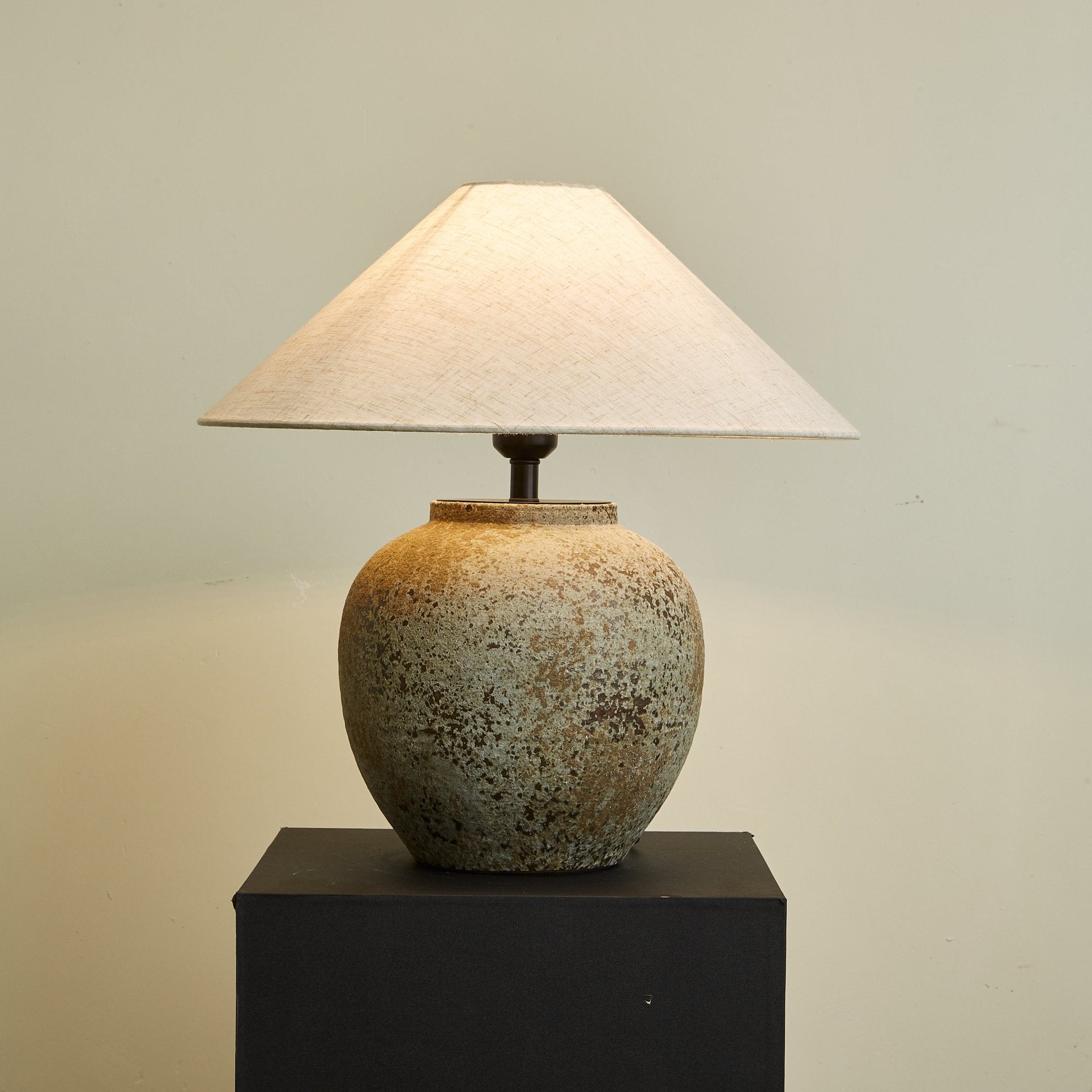 Wells Rustic Ceramic Table Lamp-Neutral Decor