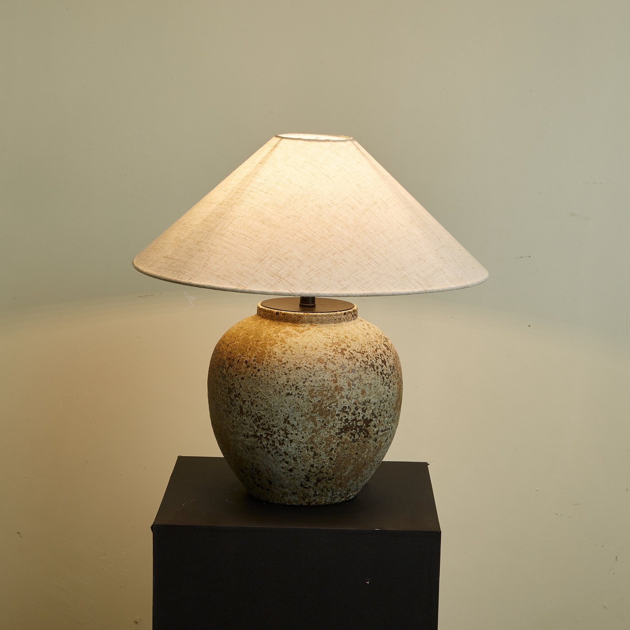 Wells Rustic Ceramic Table Lamp-Neutral Decor