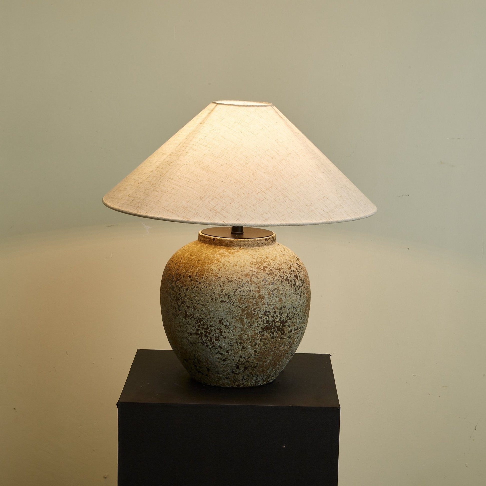 Wells Rustic Ceramic Table Lamp-Neutral Decor