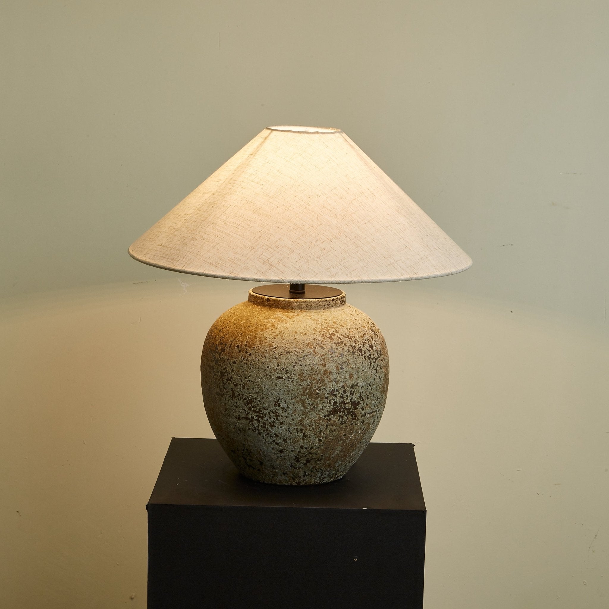 Wells Rustic Ceramic Table Lamp-Neutral Decor