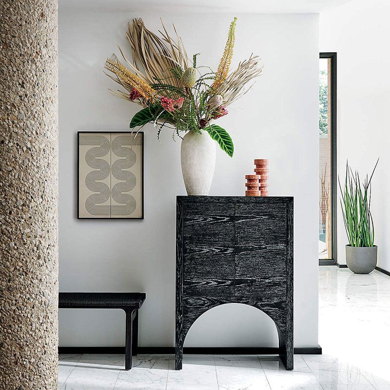 Terrace Stone Candle Holder-Neutral Decor