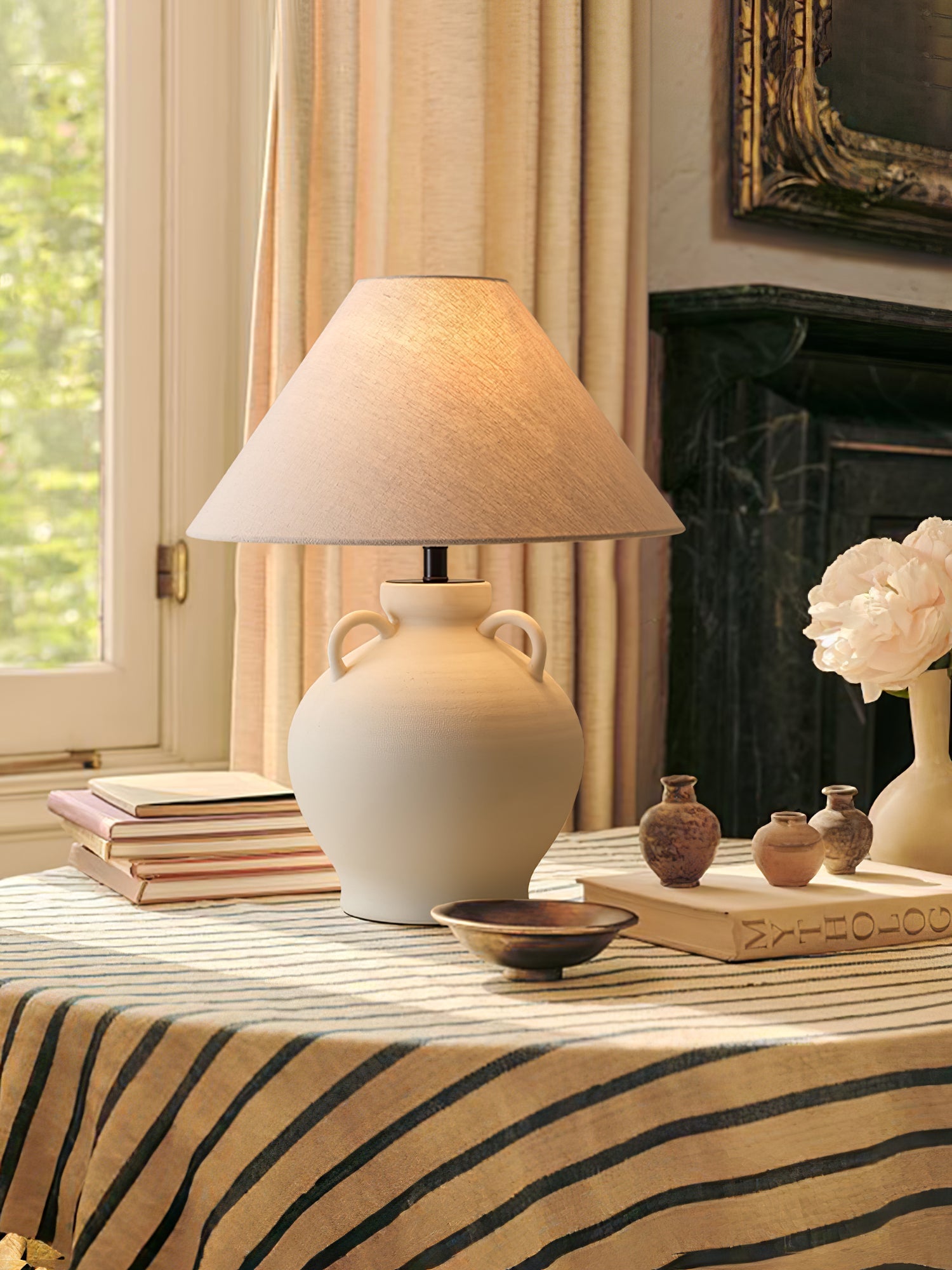 Joyce Modern Ceramics Table Lamp-Neutral Decor