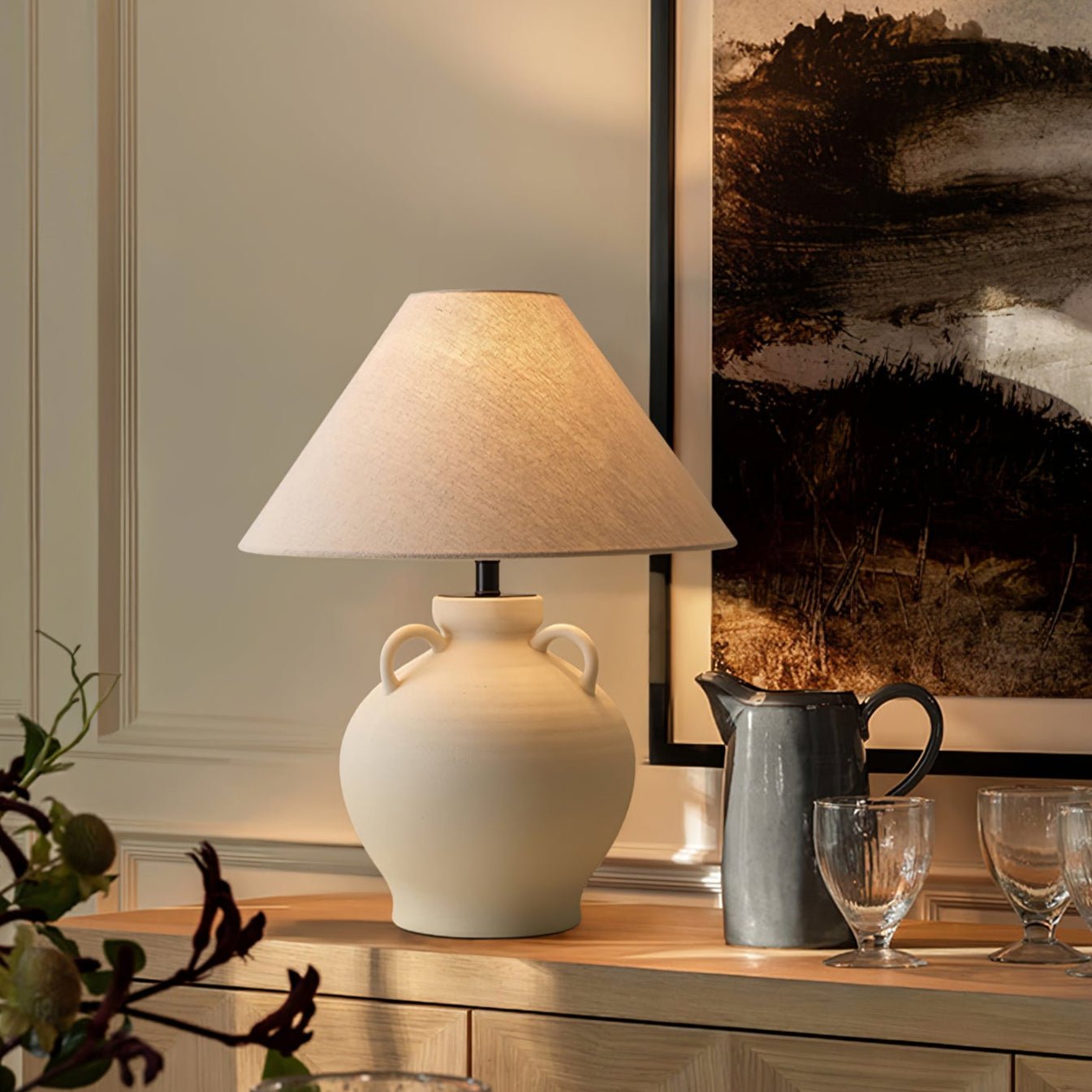Joyce Modern Ceramics Table Lamp-Neutral Decor