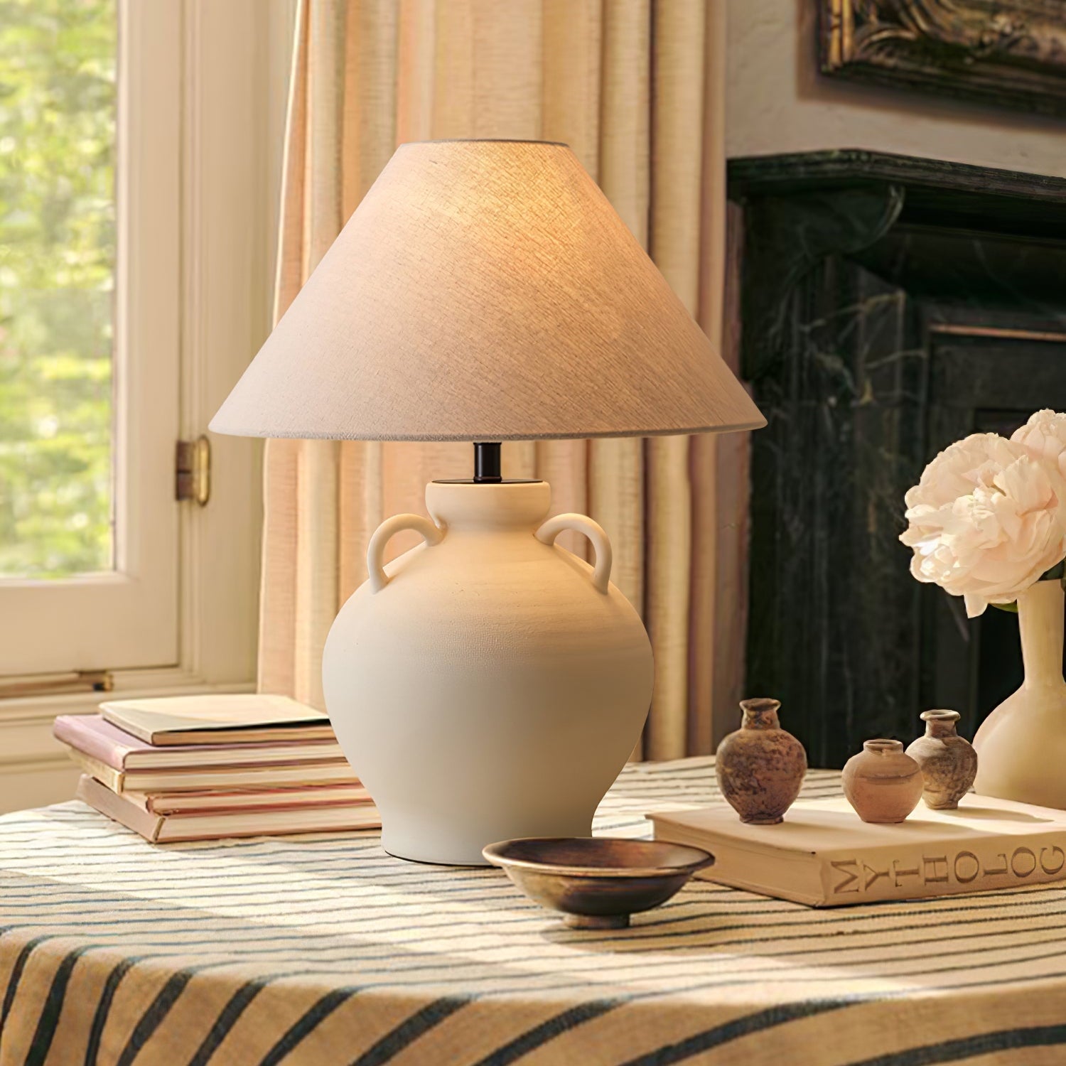 Joyce Modern Ceramics Table Lamp-Neutral Decor