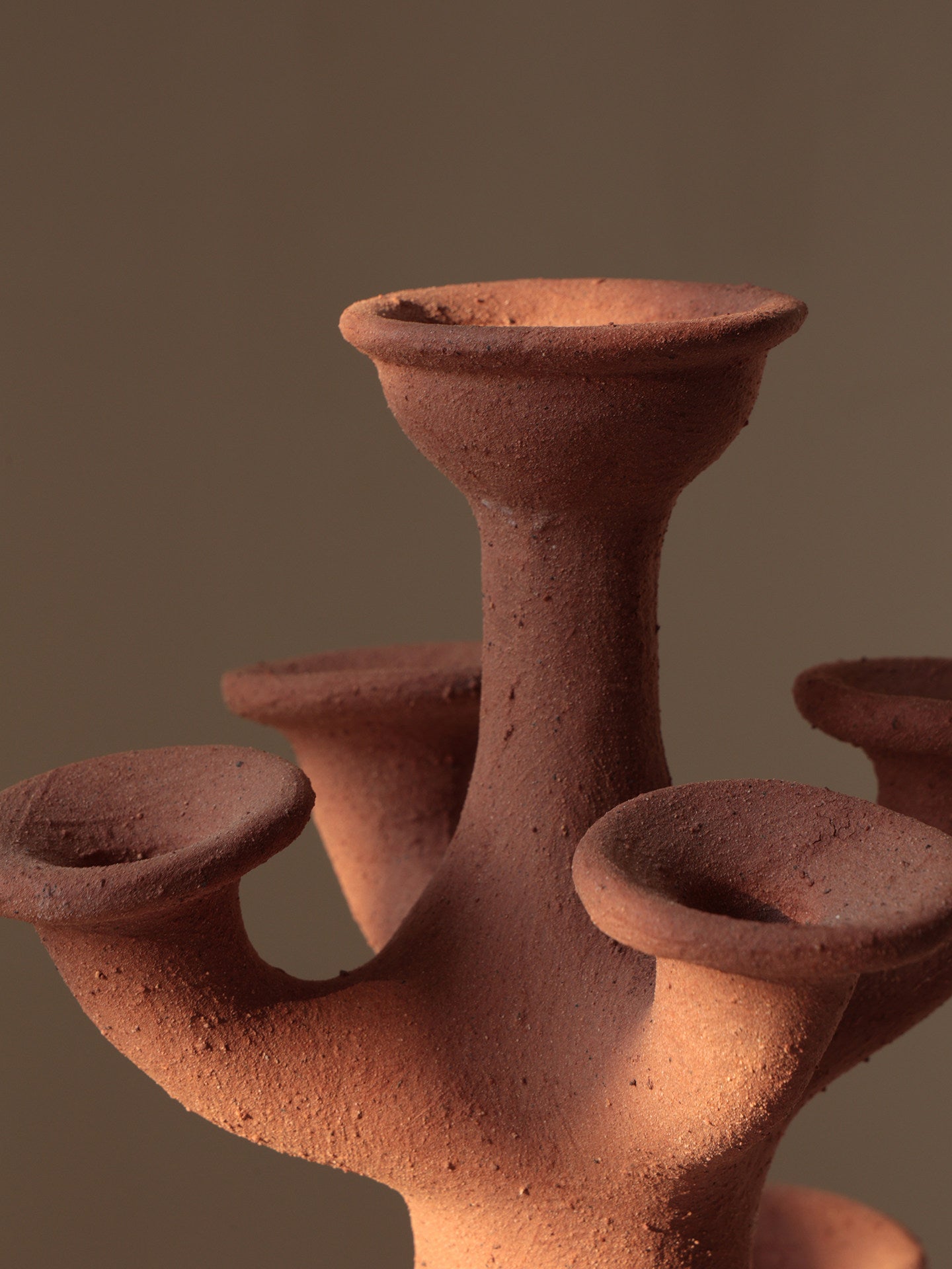Terracotta Tree Candelabra-Neutral Decor