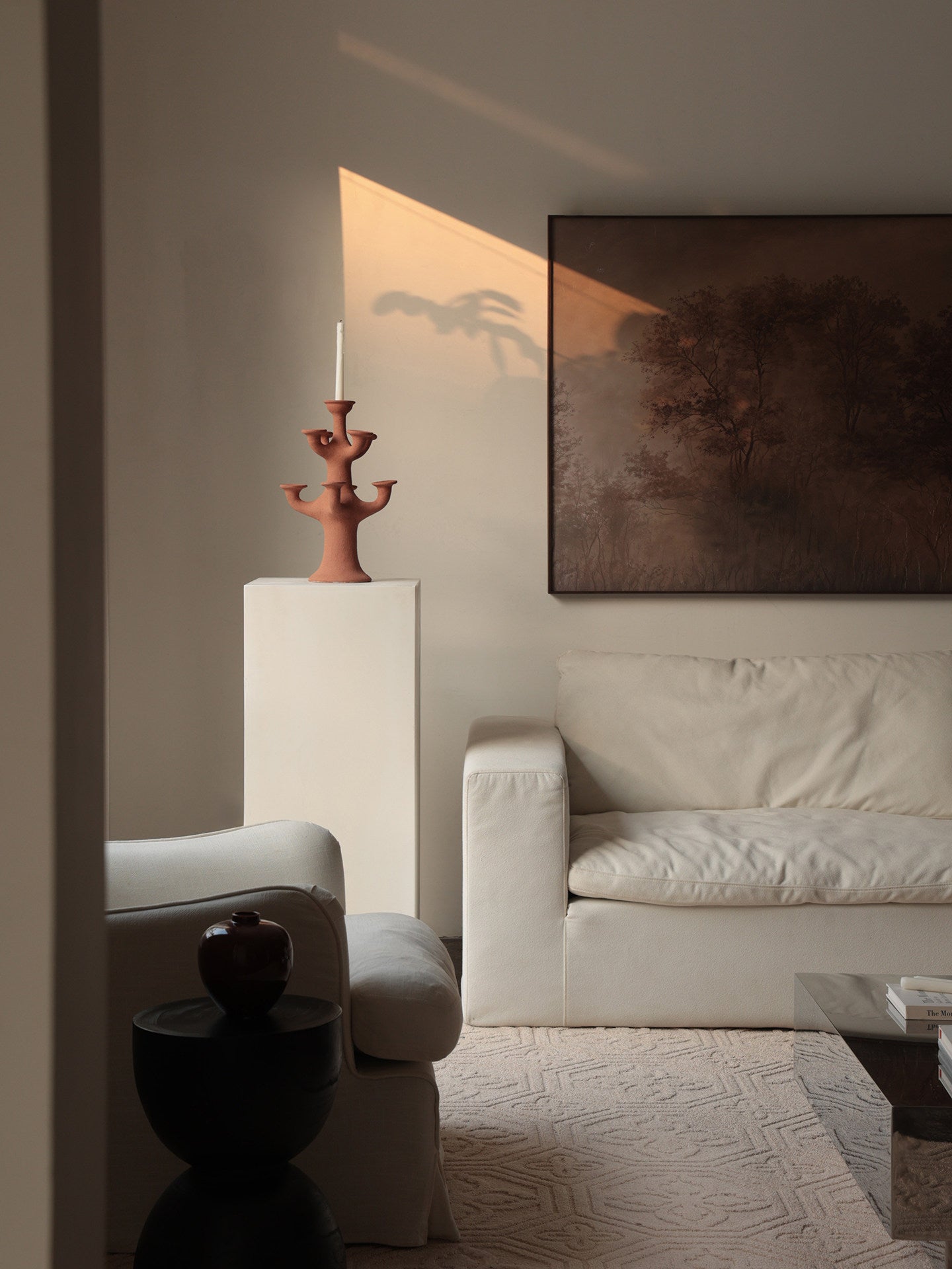 Terracotta Tree Candelabra-Neutral Decor