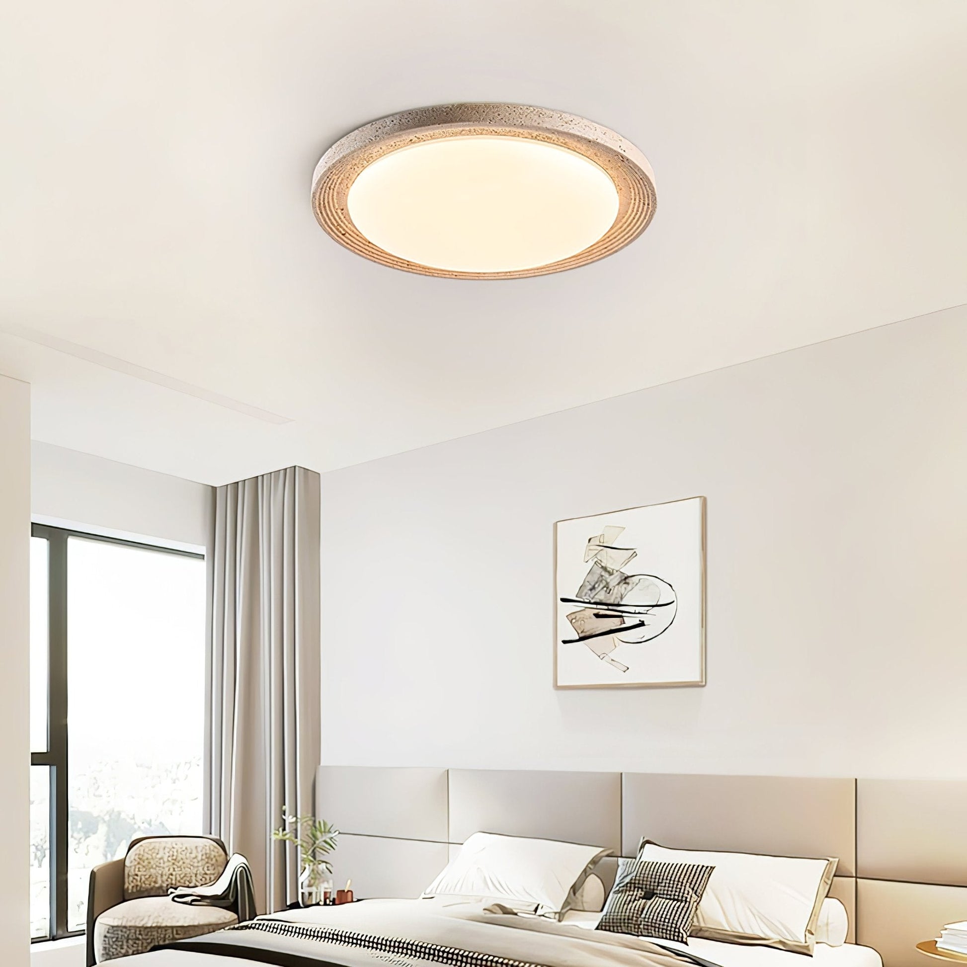 Orinir Minimalist Travertine Ceiling Light-Neutral Decor