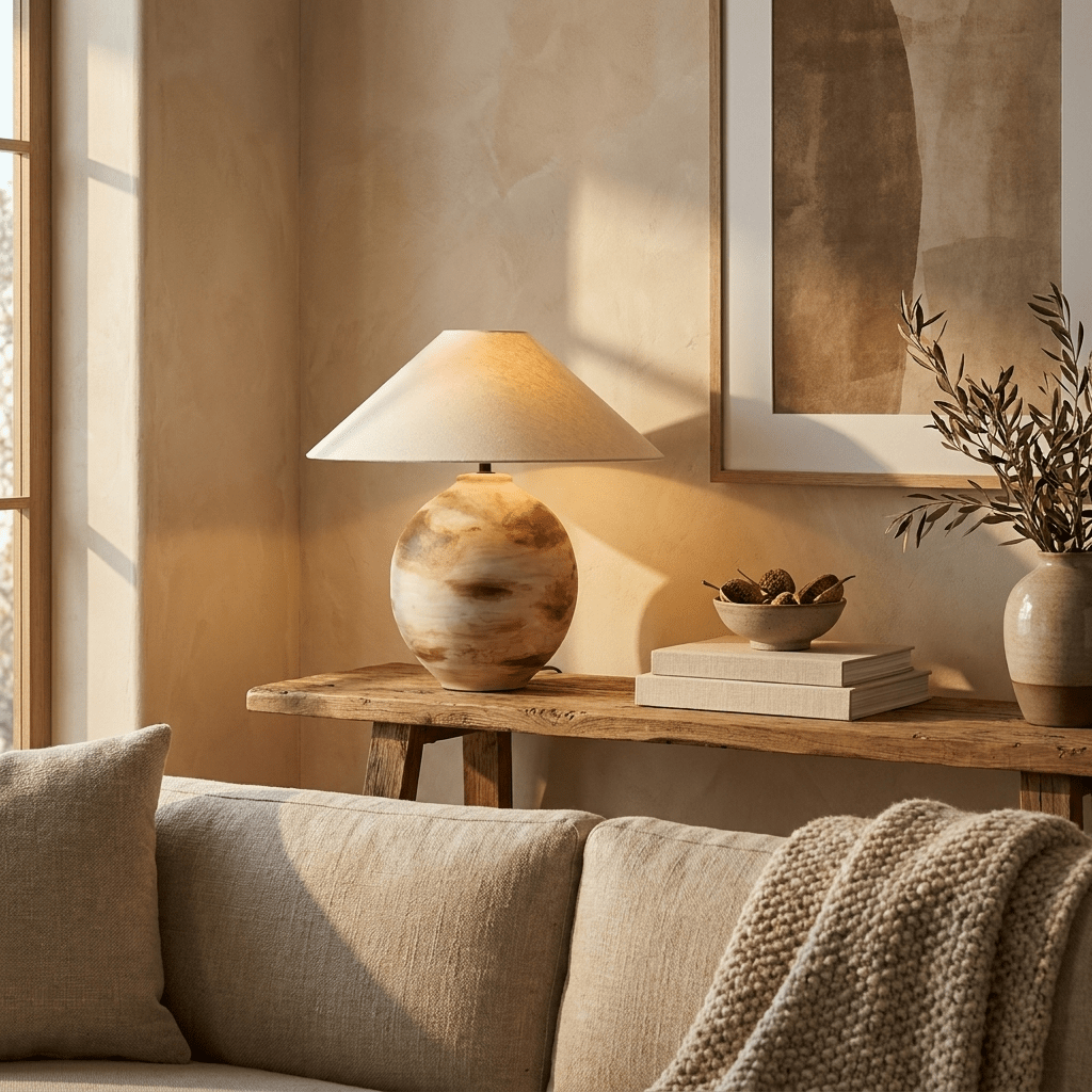 Terrano Ceramic Table Lamp-Neutral Decor