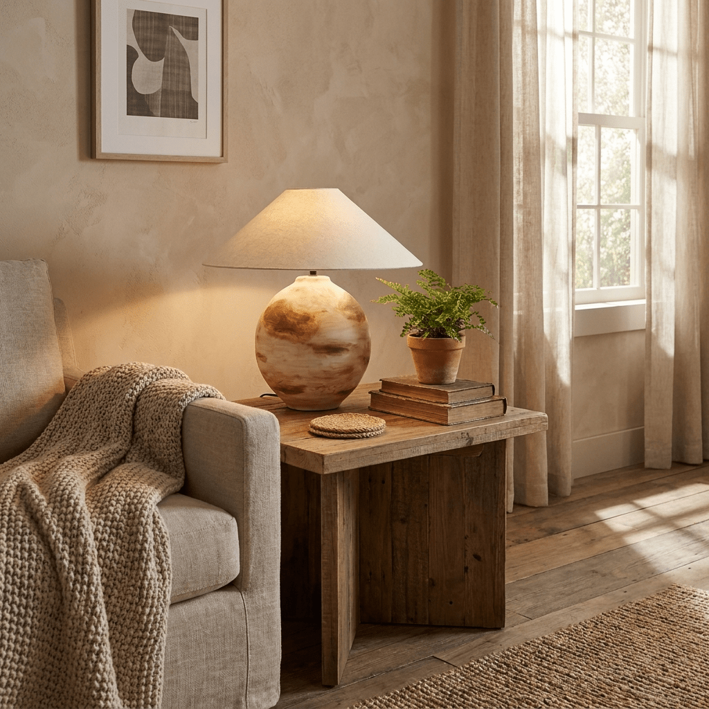 Terrano Ceramic Table Lamp-Neutral Decor