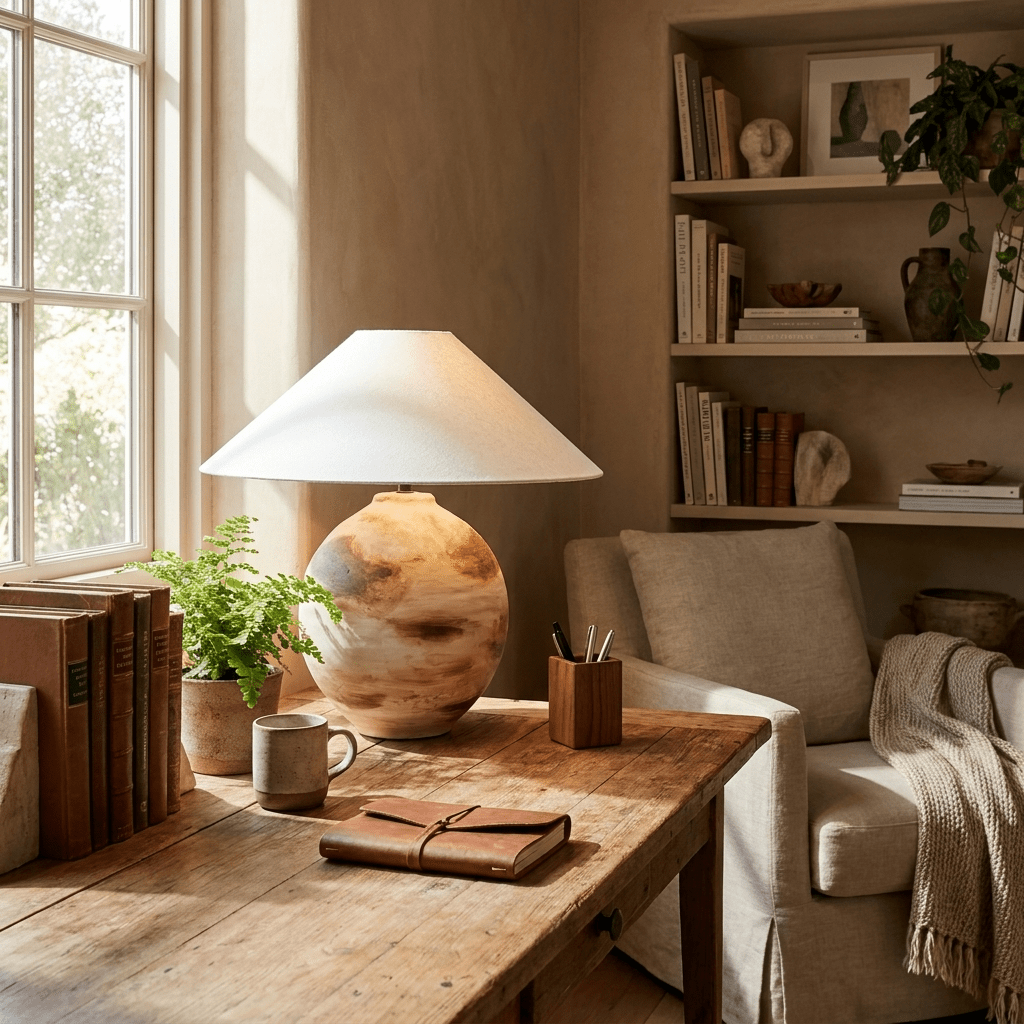 Terrano Ceramic Table Lamp-Neutral Decor