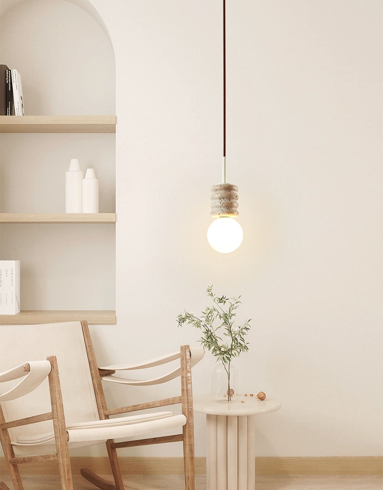 Terrava Stone Pendant Light-Neutral Decor
