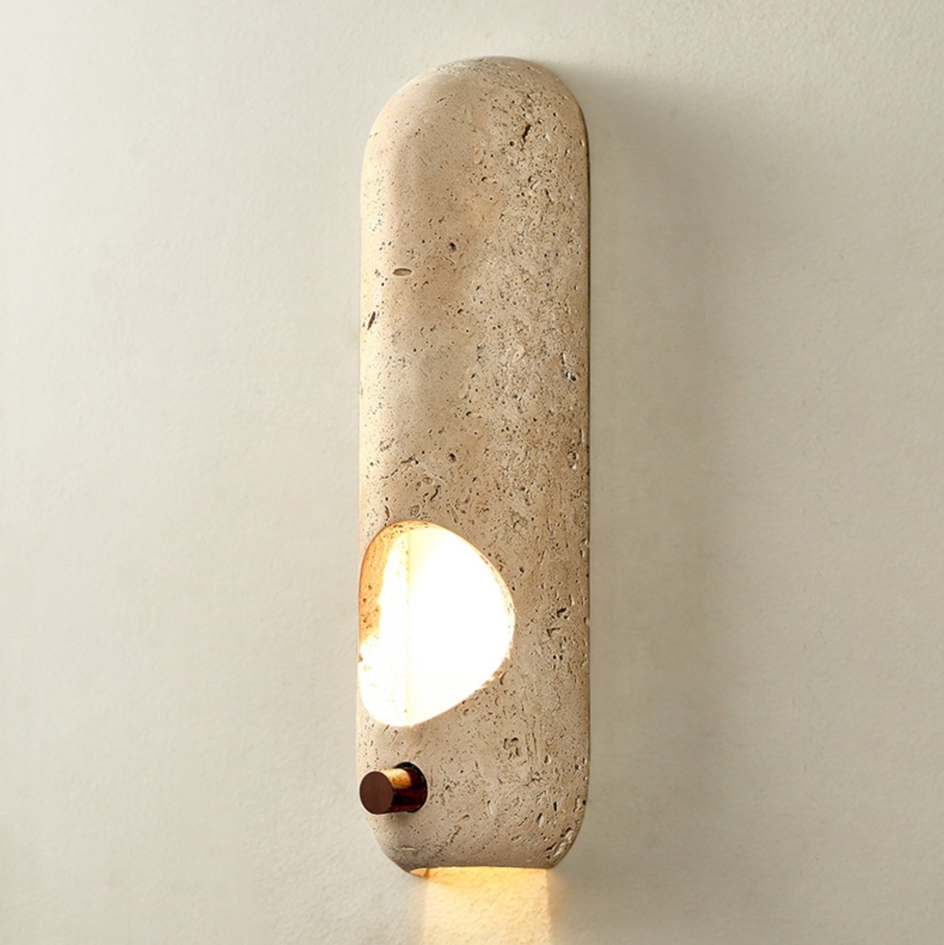 Travertine Oval Wall Sconce-Neutral Decor