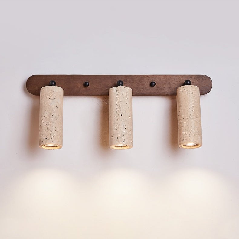 Travertine Triple Spotlight Wall Lamp-Neutral Decor