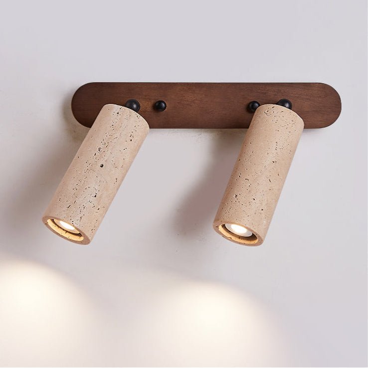 Travertine Triple Spotlight Wall Lamp-Neutral Decor