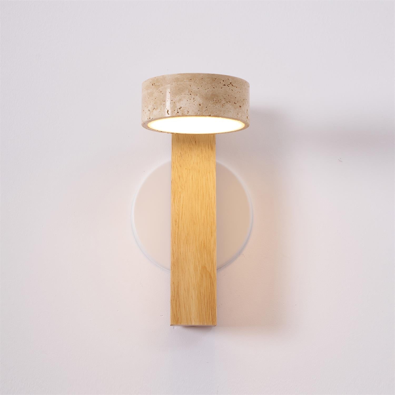 Crinel Cylinder-Stack Travertine Wall Light-Neutral Decor