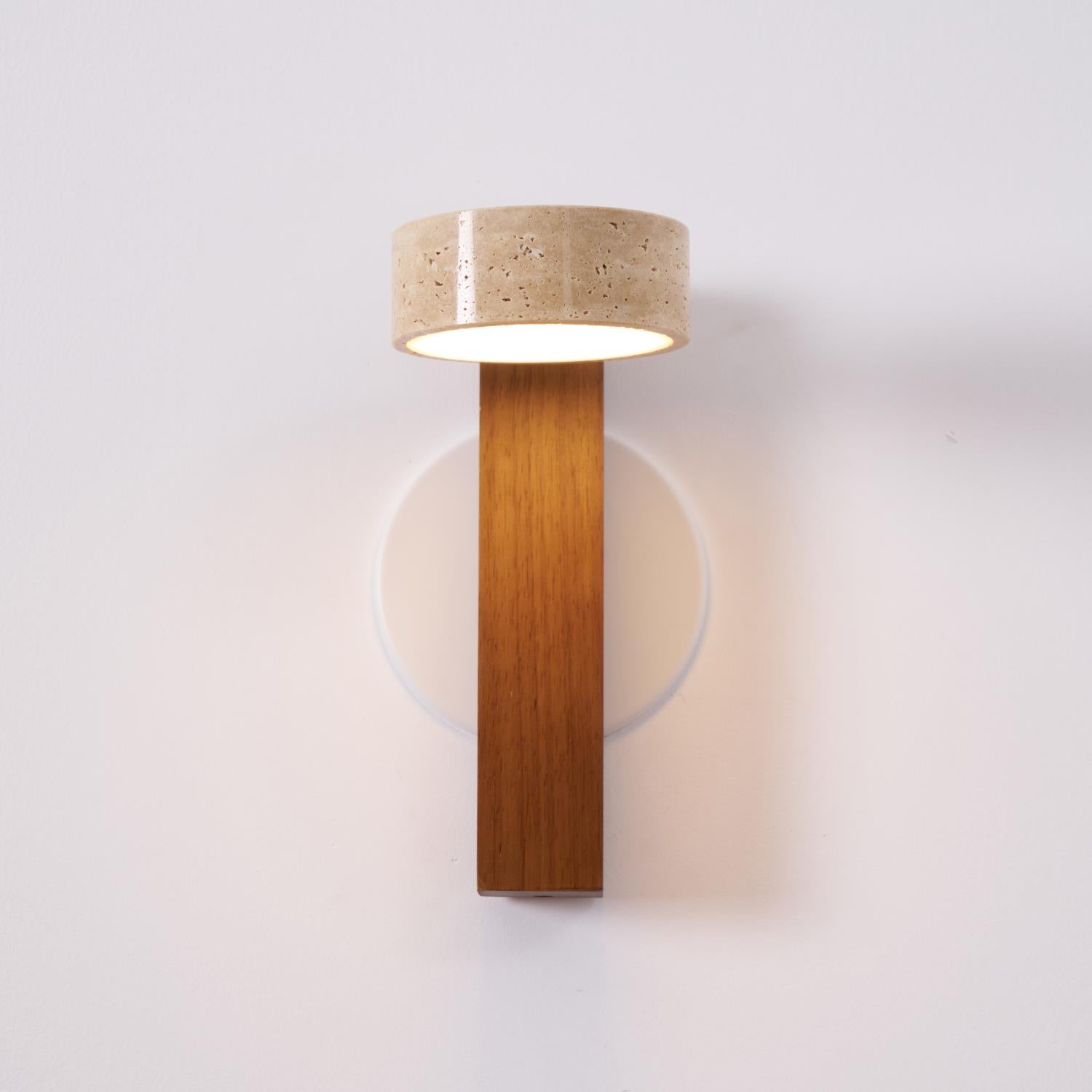 Crinel Cylinder-Stack Travertine Wall Light-Neutral Decor