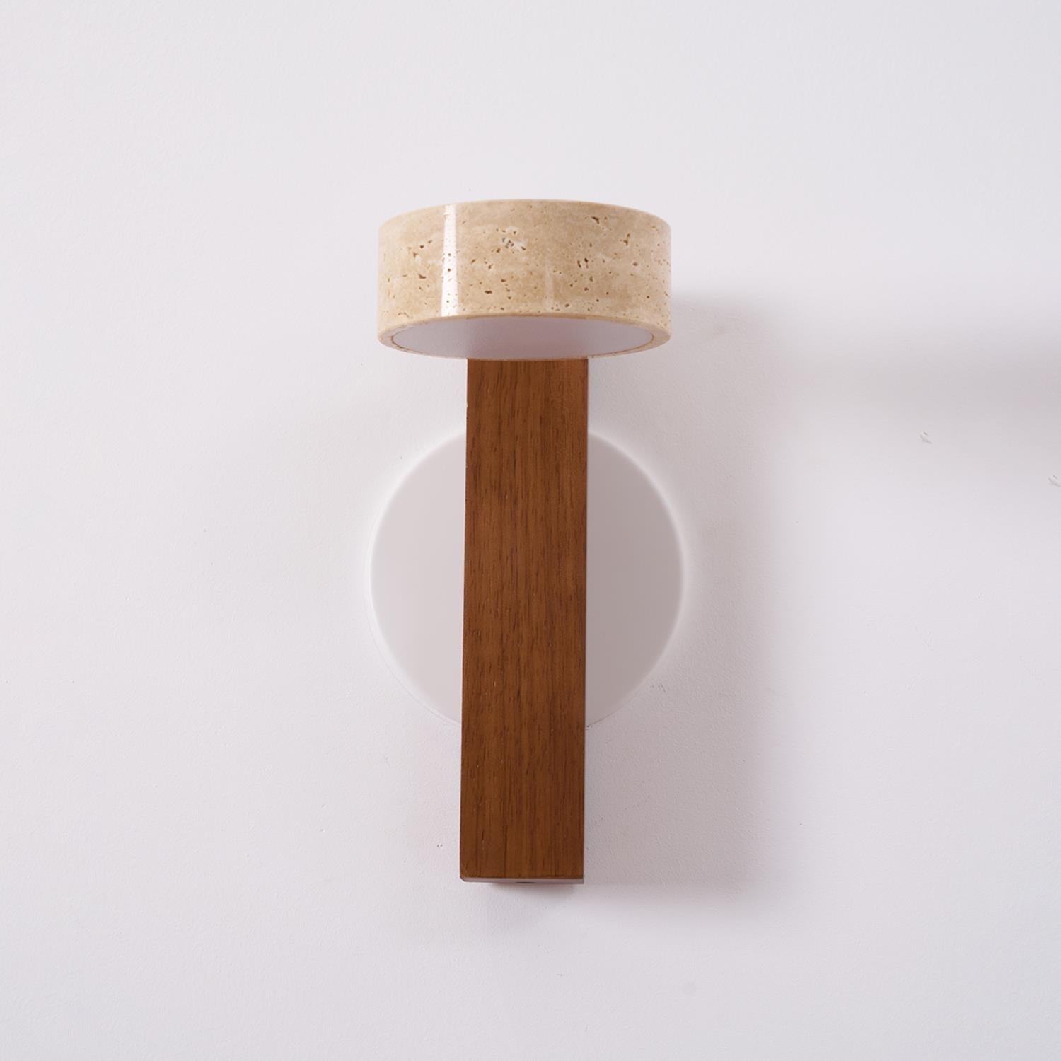 Crinel Cylinder-Stack Travertine Wall Light-Neutral Decor