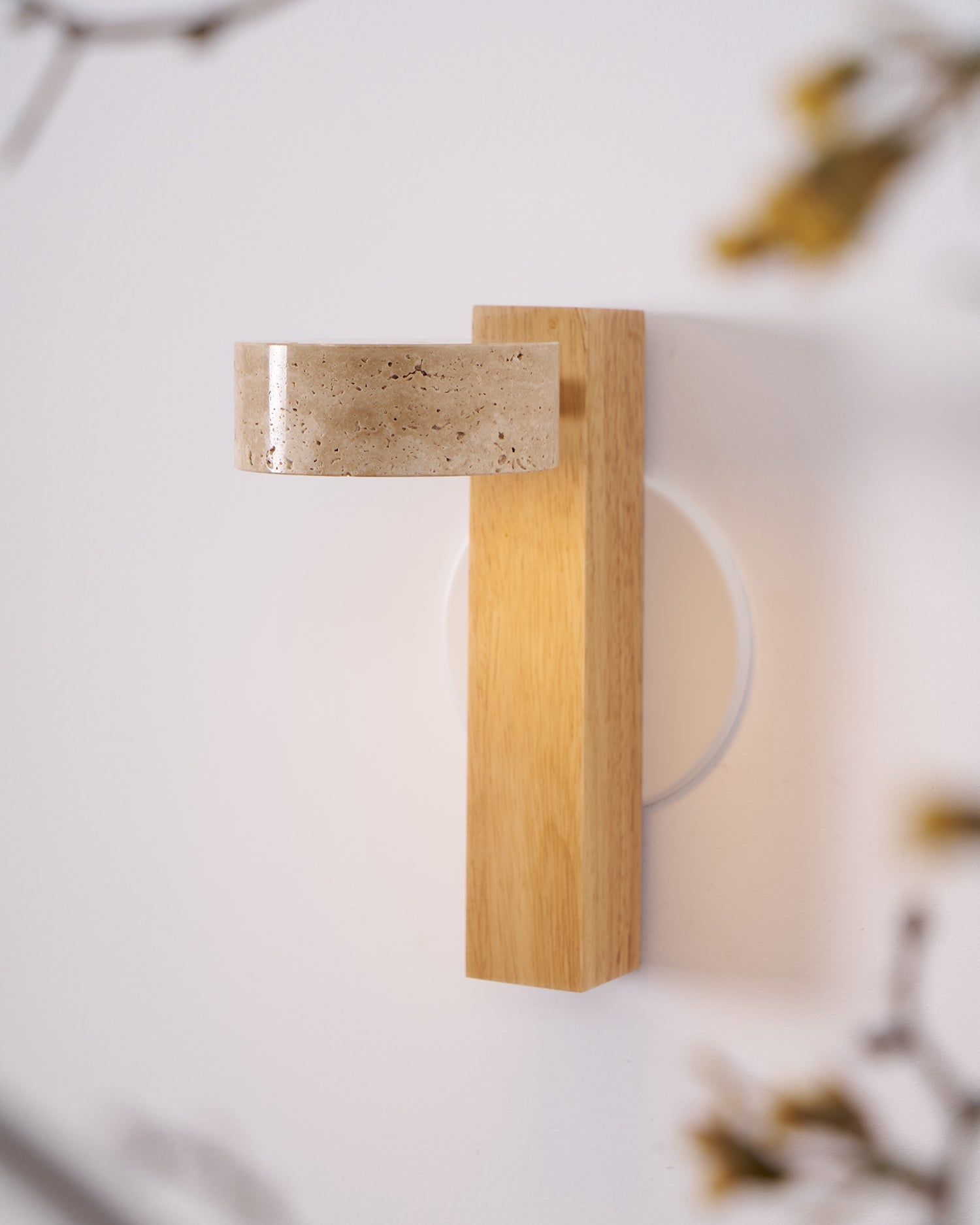 Crinel Cylinder-Stack Travertine Wall Light-Neutral Decor
