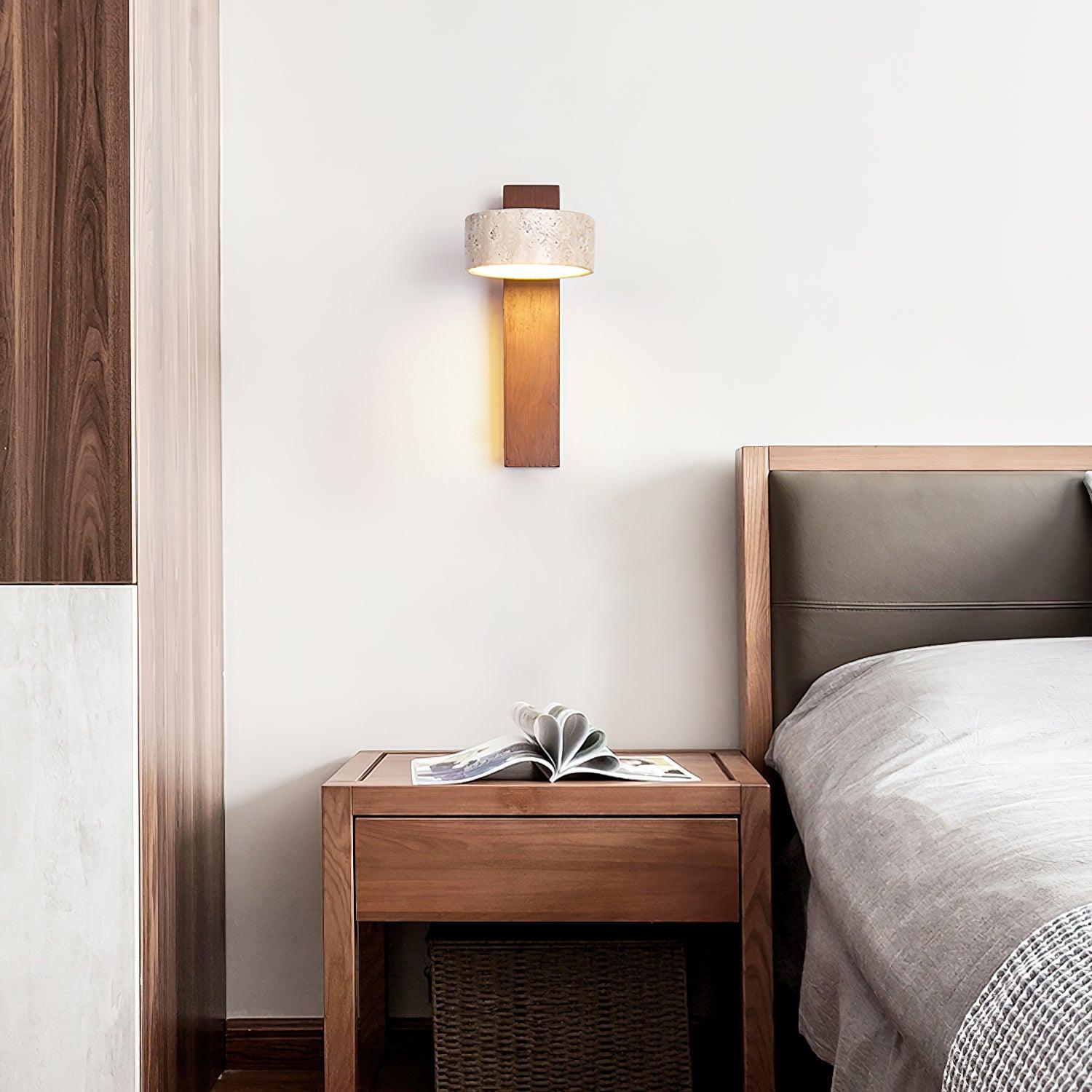 Ritta Wall Light Travertine Wood - Neutralighting