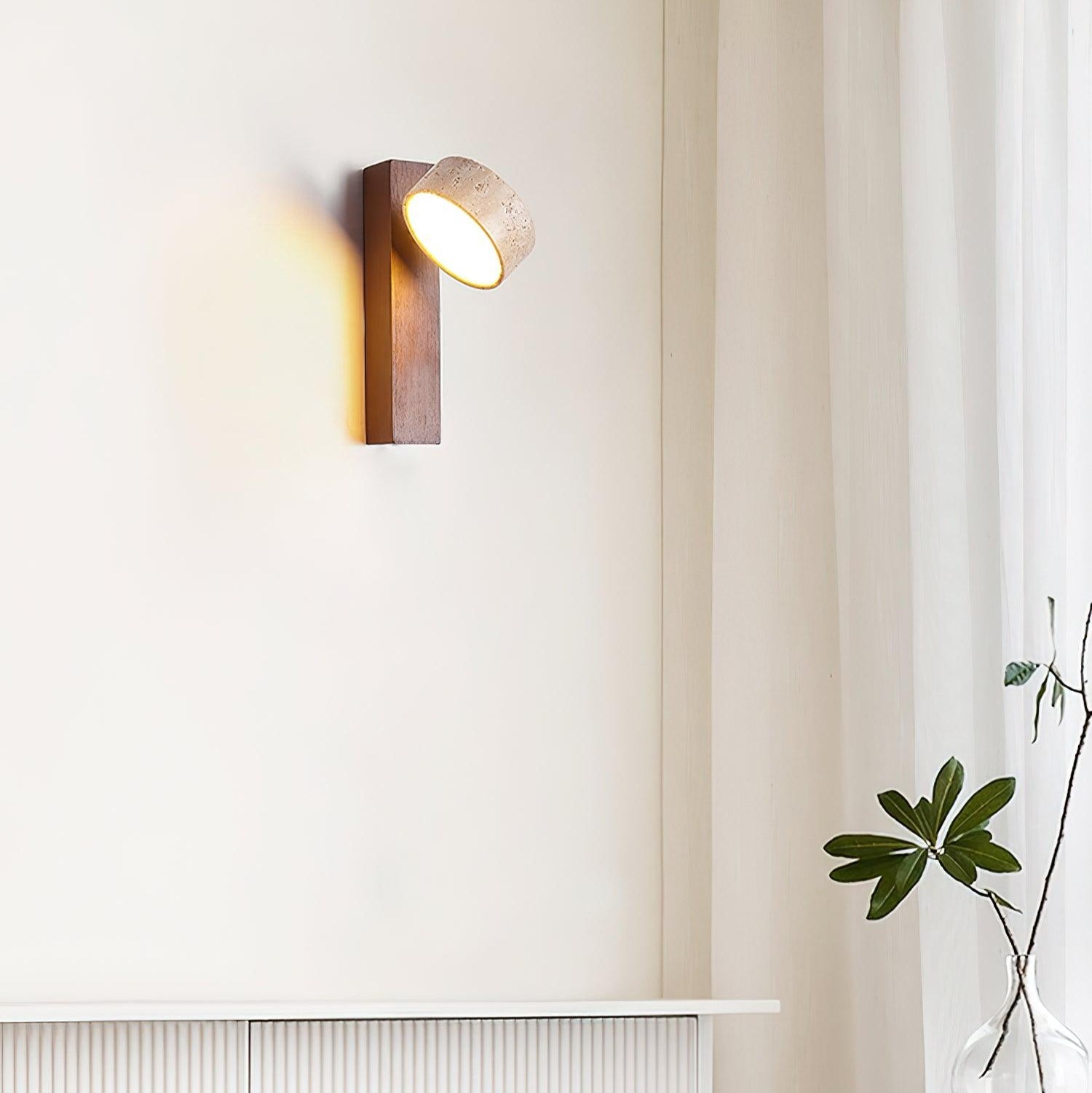 Jovan Wall Light Travertine Wood - Neutralighting