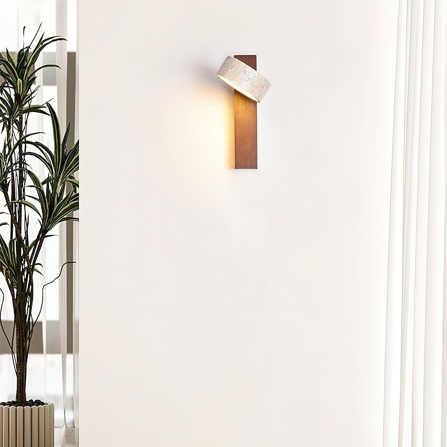 Ritta Wall Light Travertine Wood - Neutralighting