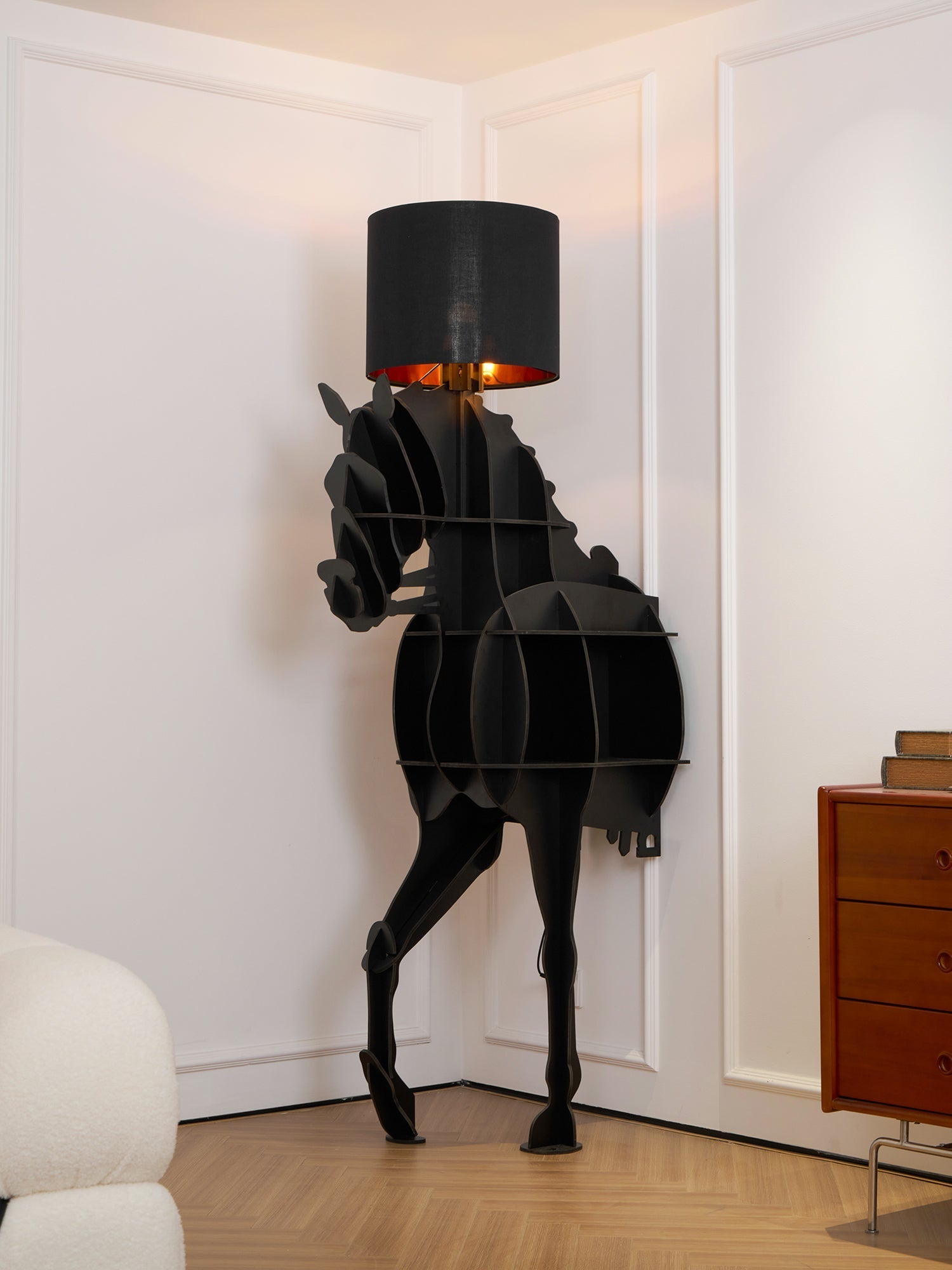 Nrasen Horse-shaped Floor Lamp-Neutral Decor