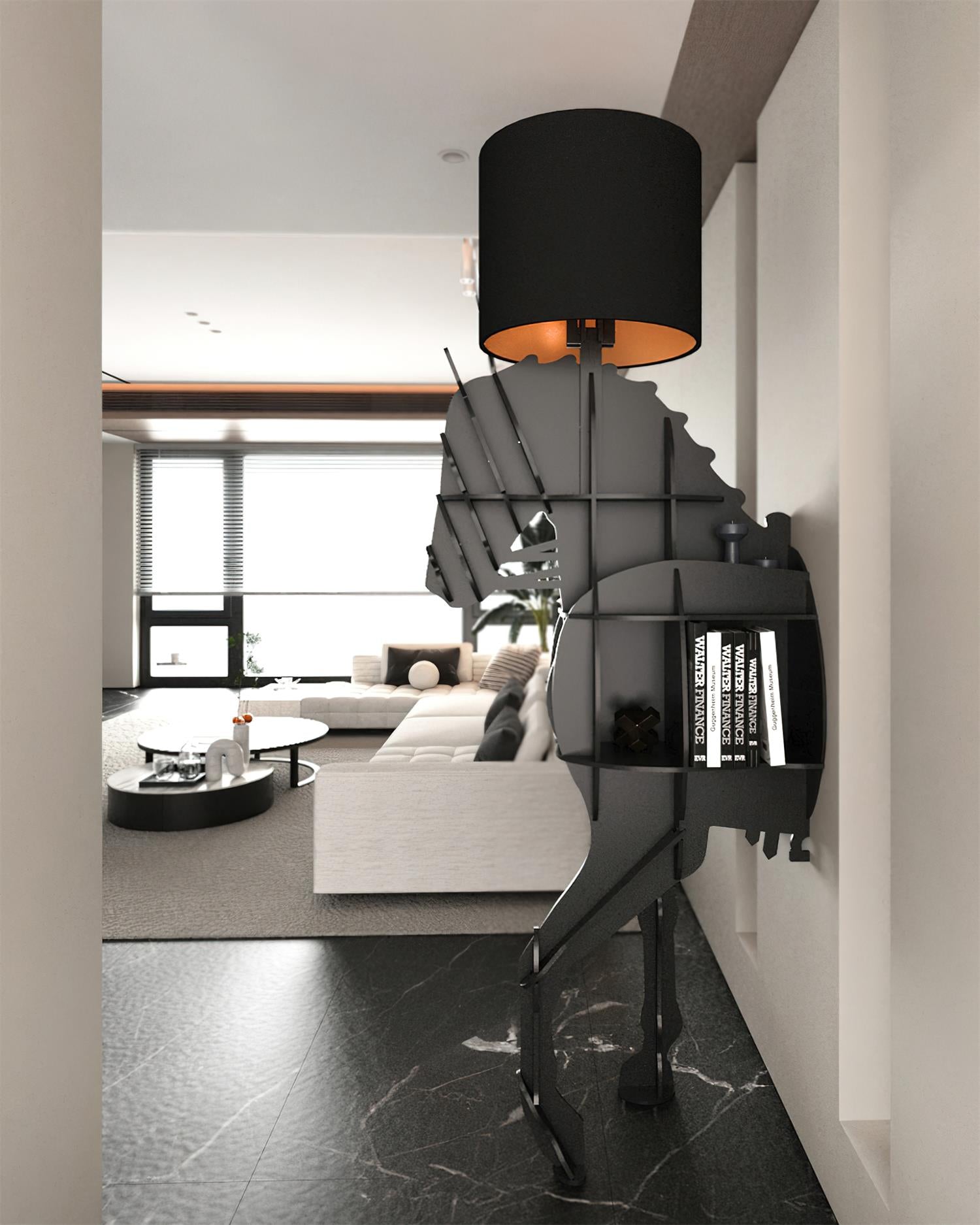 Nrasen Horse-shaped Floor Lamp-Neutral Decor